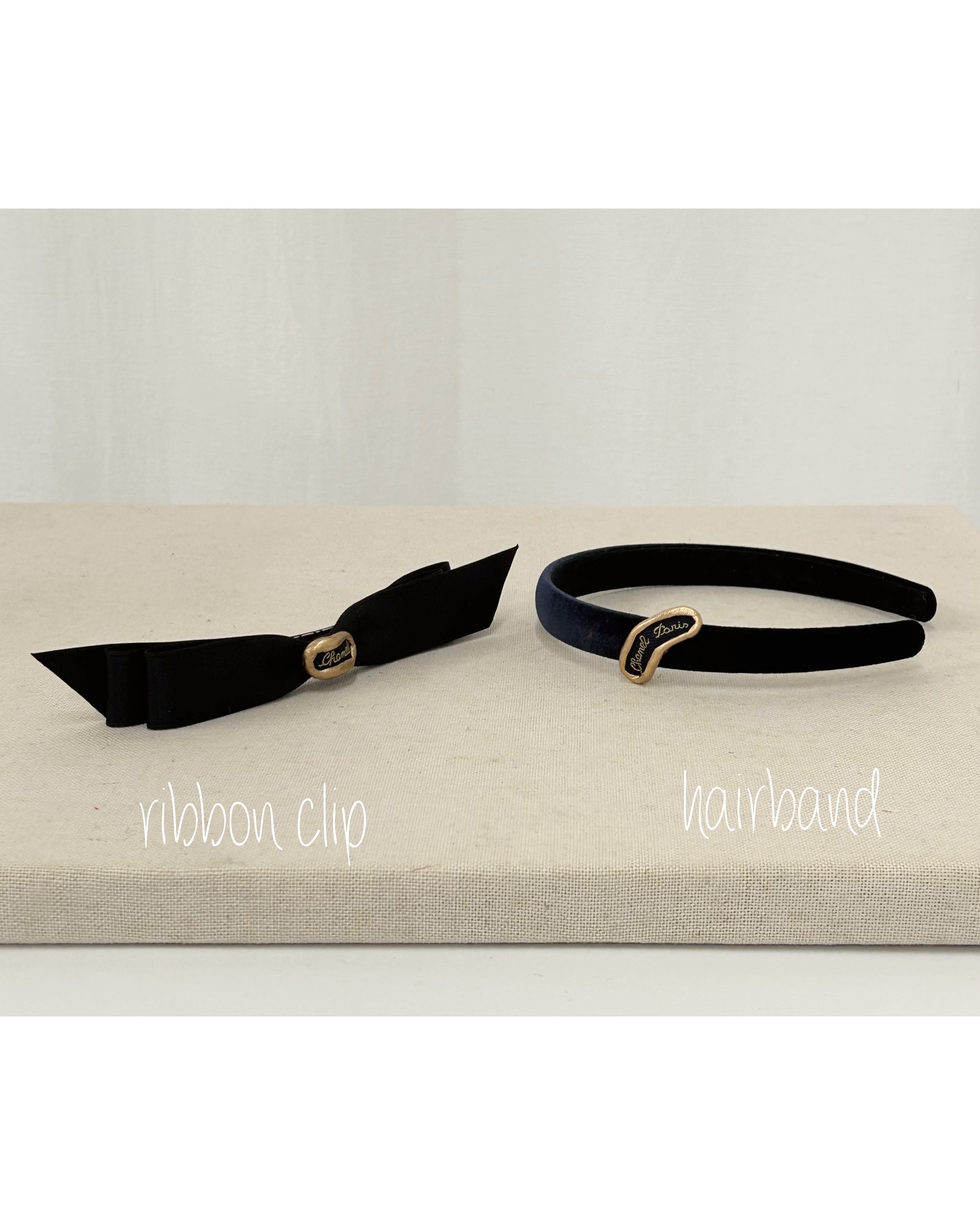 CHANEL paris navy velvet hair band no.59