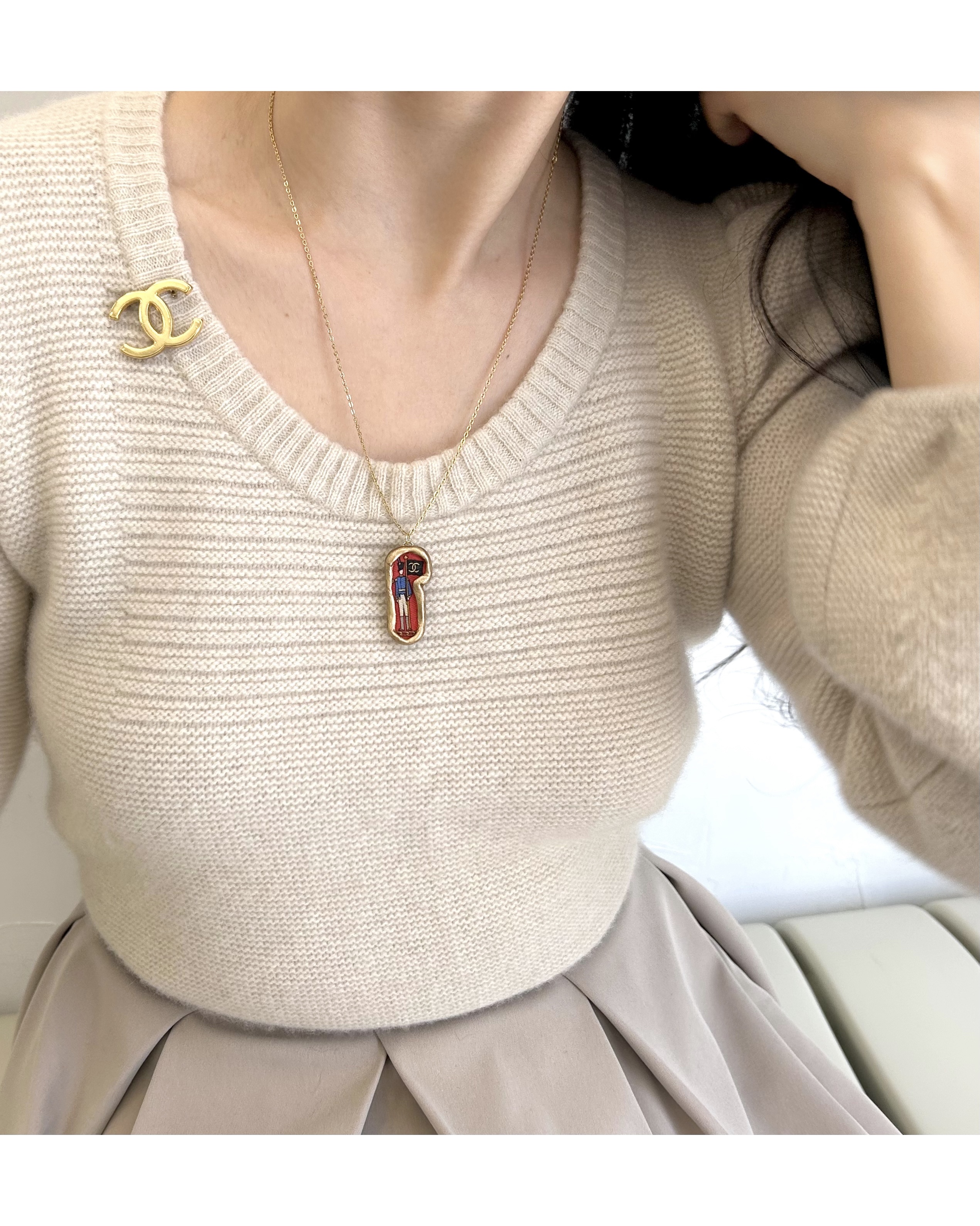 CHANEL red soldier necklace no.47