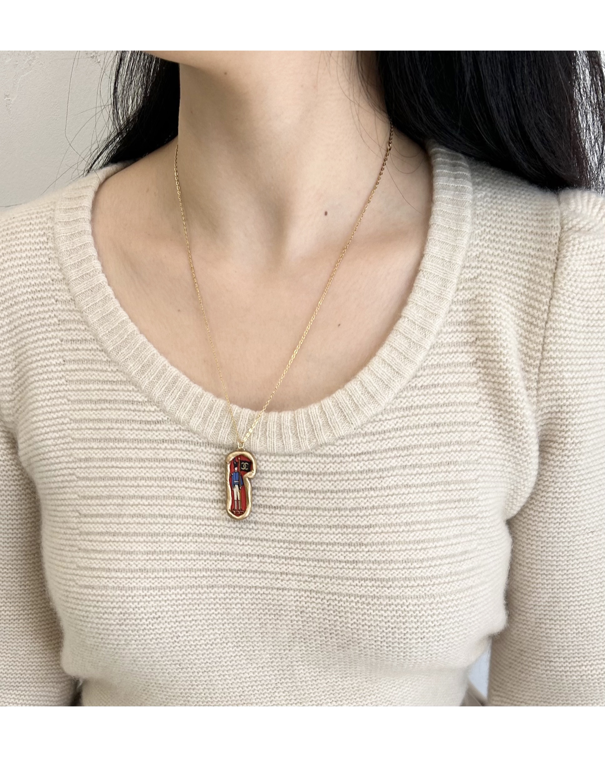 CHANEL red soldier necklace no.47