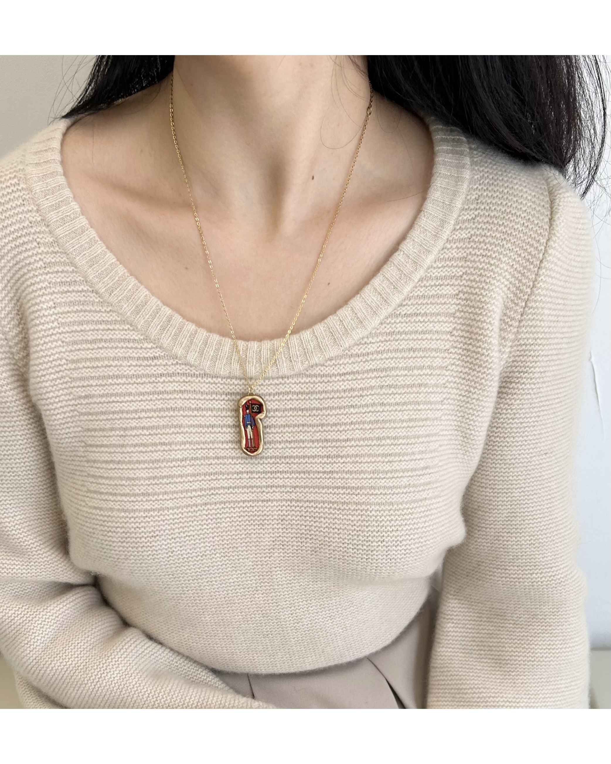 CHANEL red soldier necklace no.47