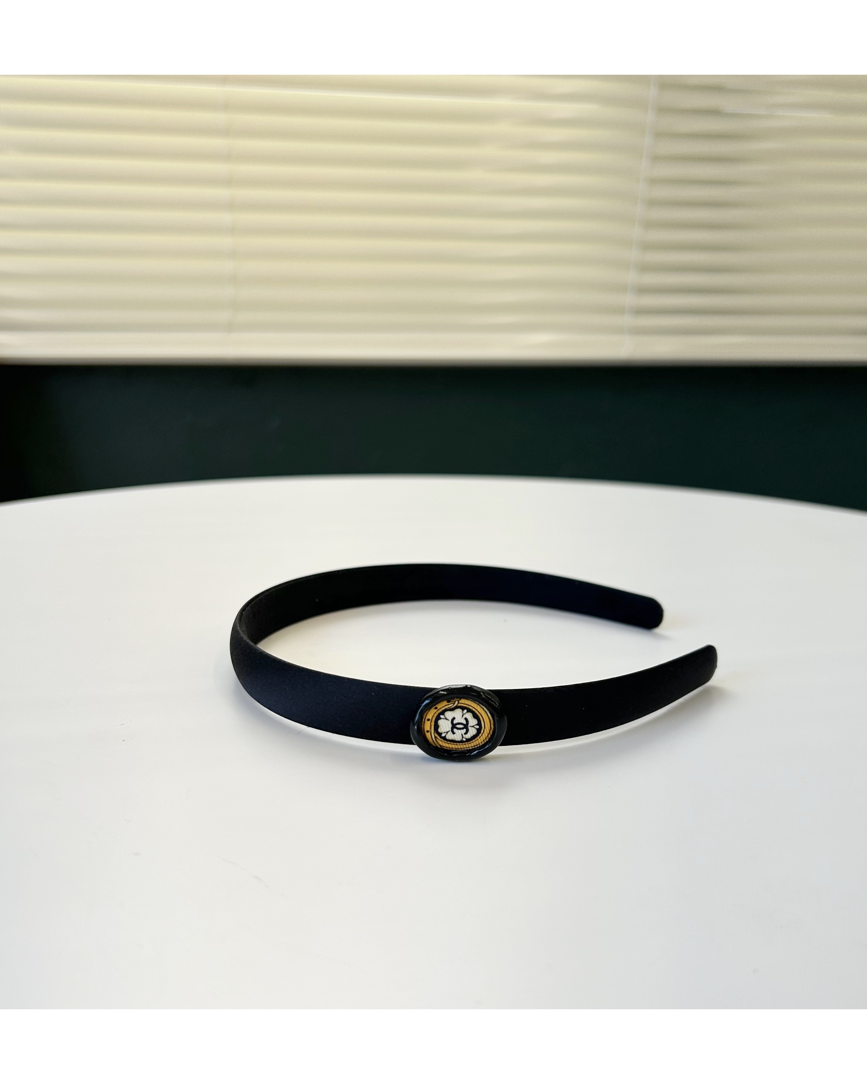 CHANEL silk camelia CC hair band no.60