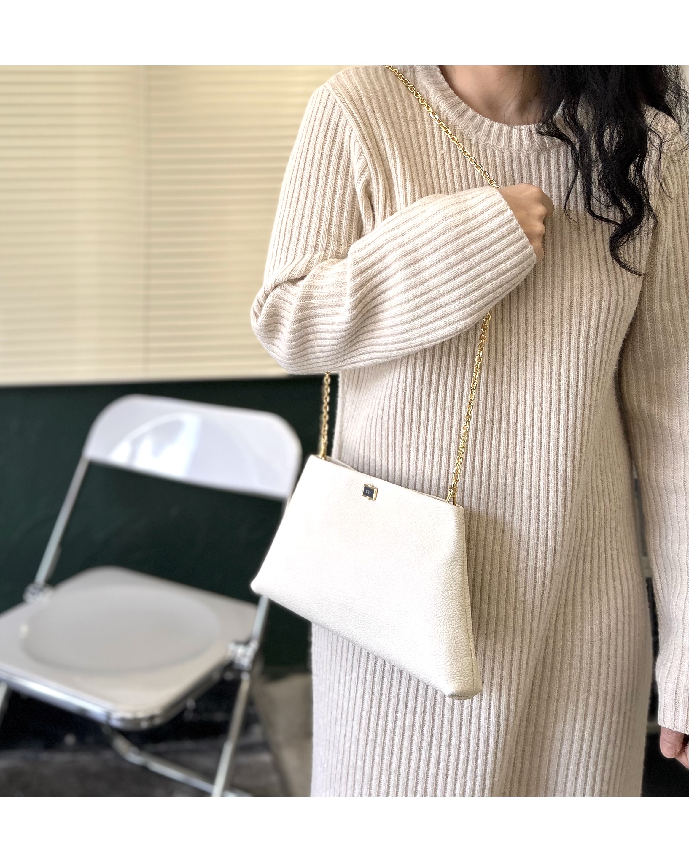 Christian Dior cuff link clutch & chain bag