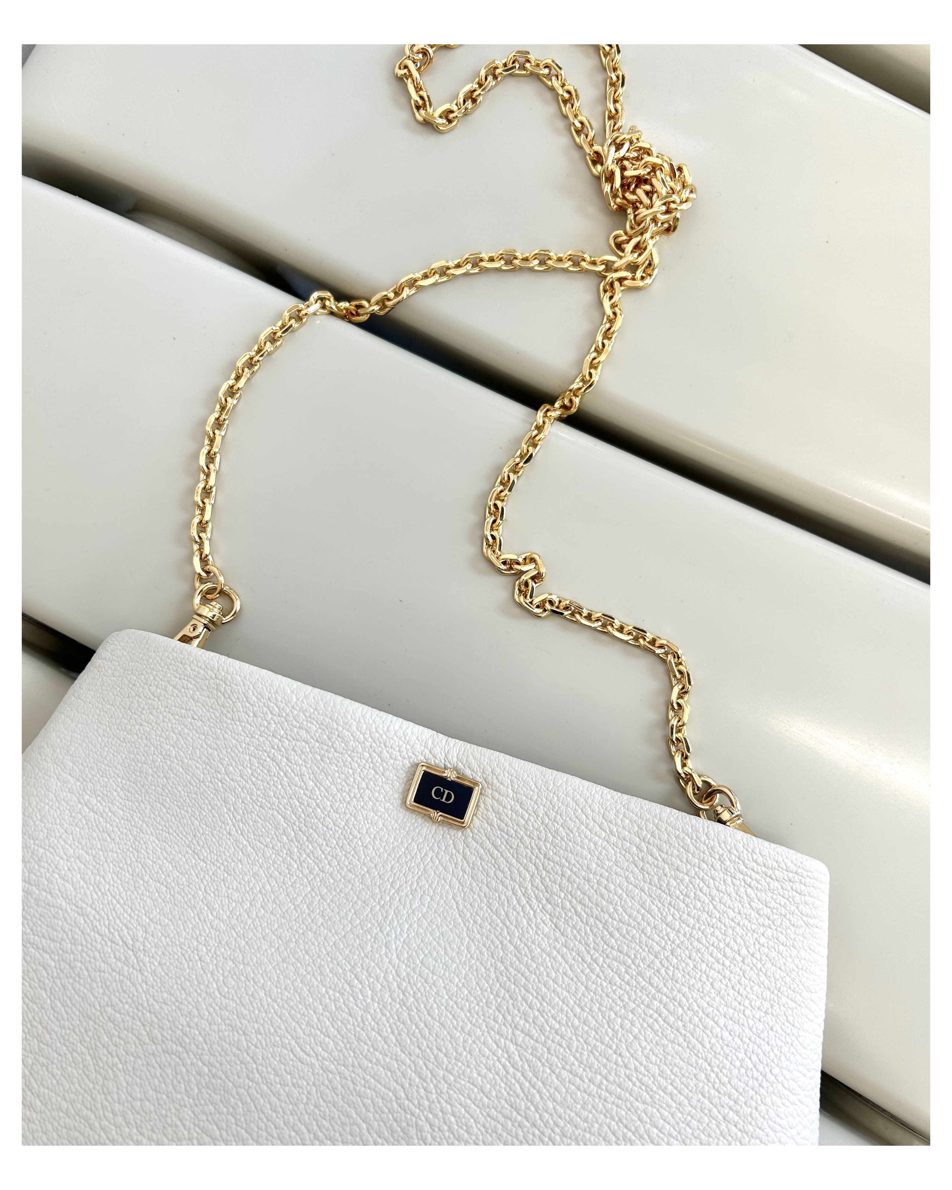 Christian Dior cuff link clutch & chain bag