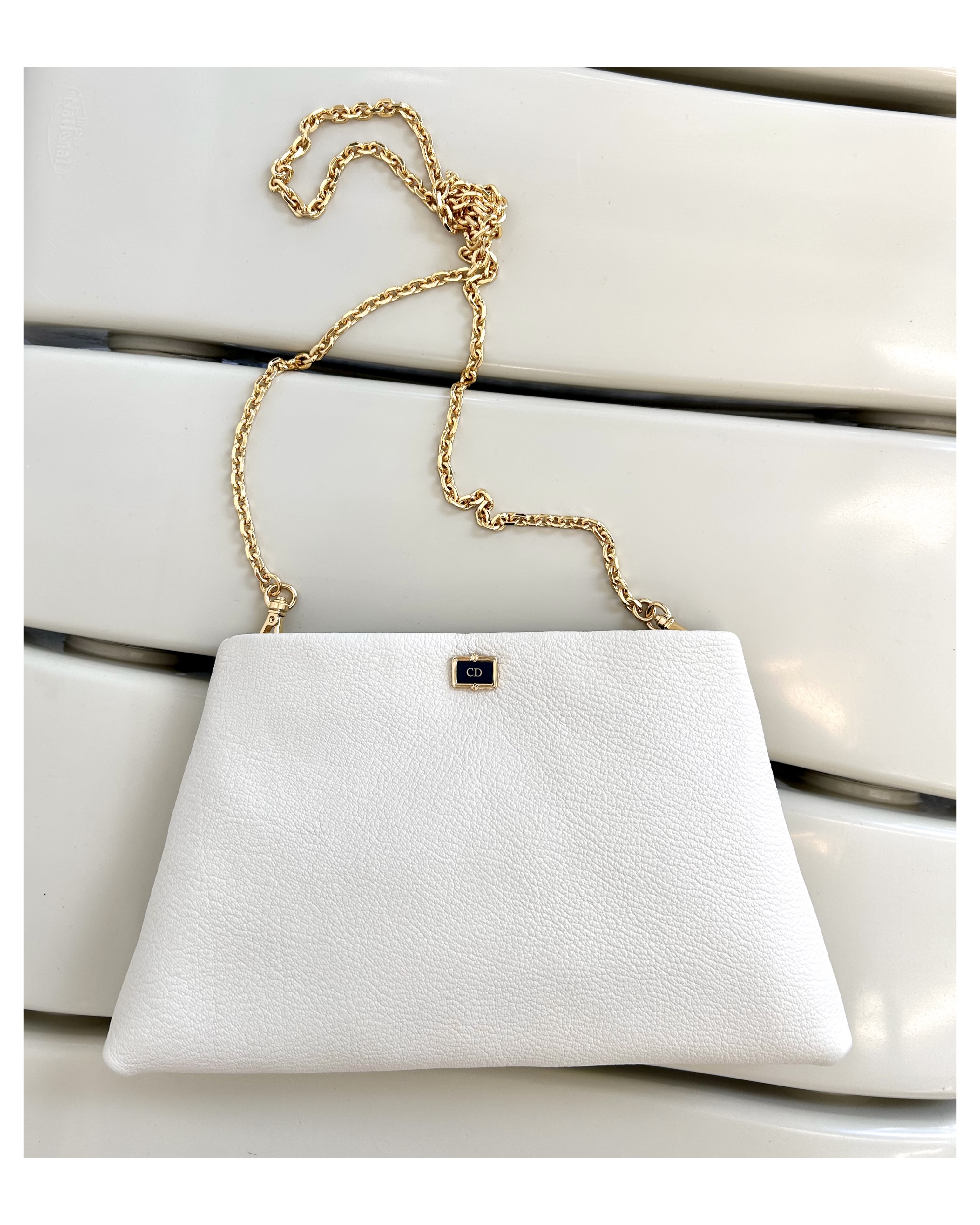 Christian Dior cuff link clutch & chain bag