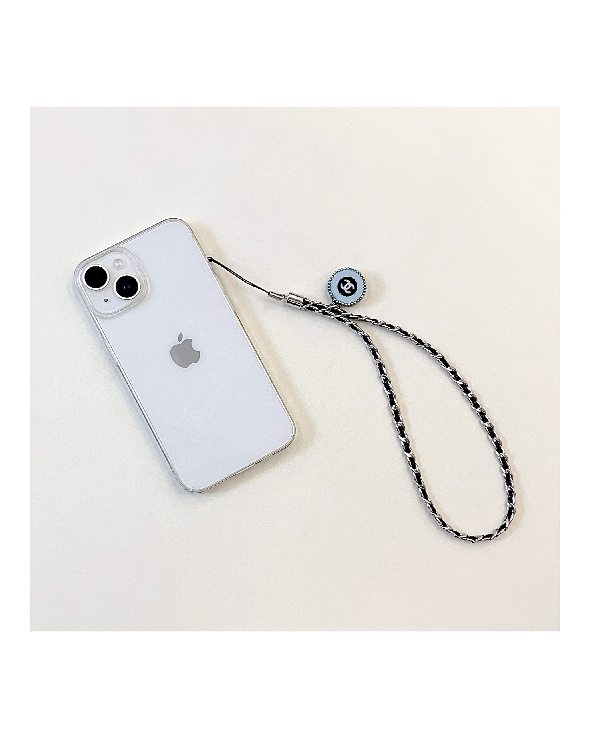 CHANEL cosmetic pendant phone strap (skyblue)