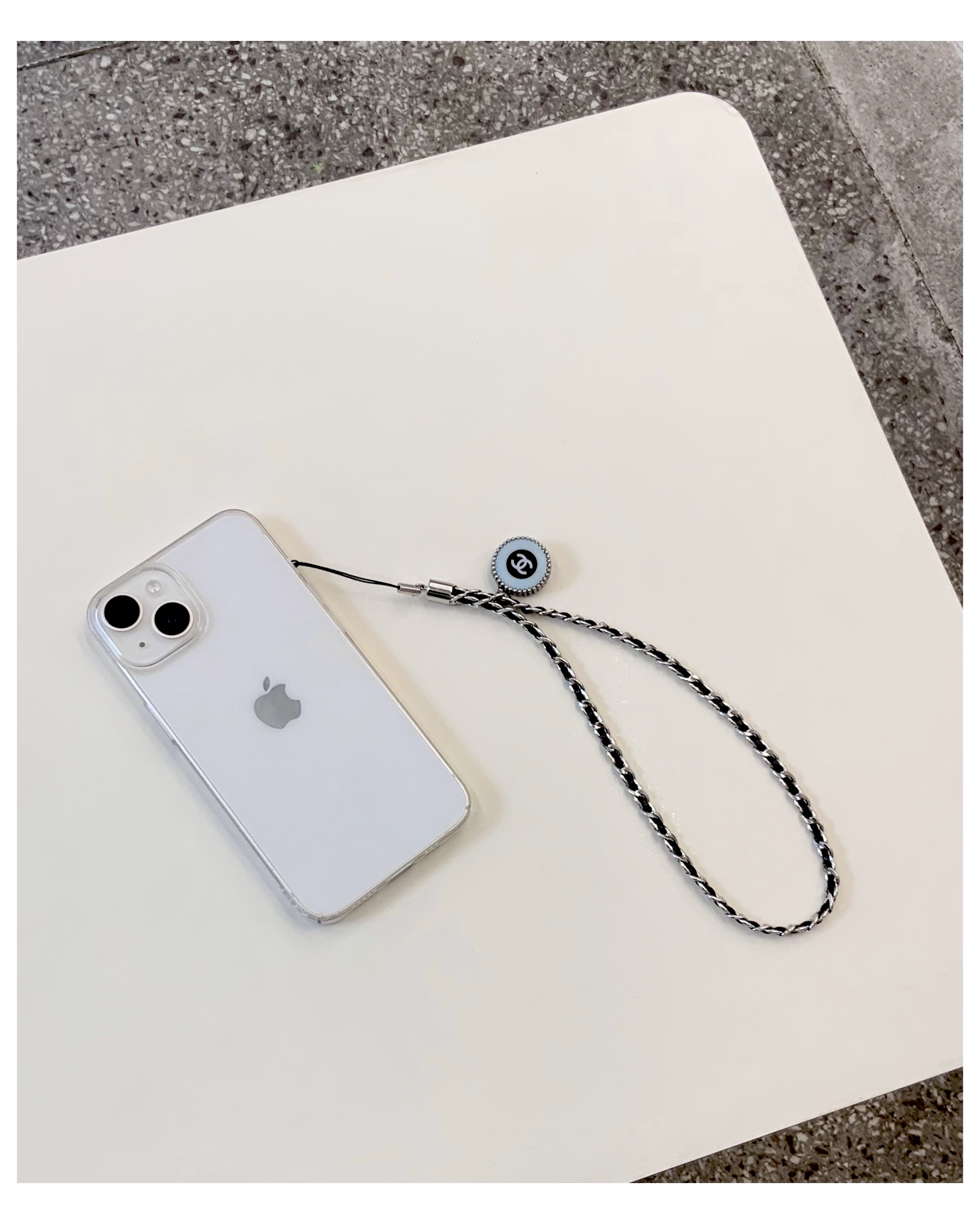 CHANEL cosmetic pendant phone strap (skyblue)