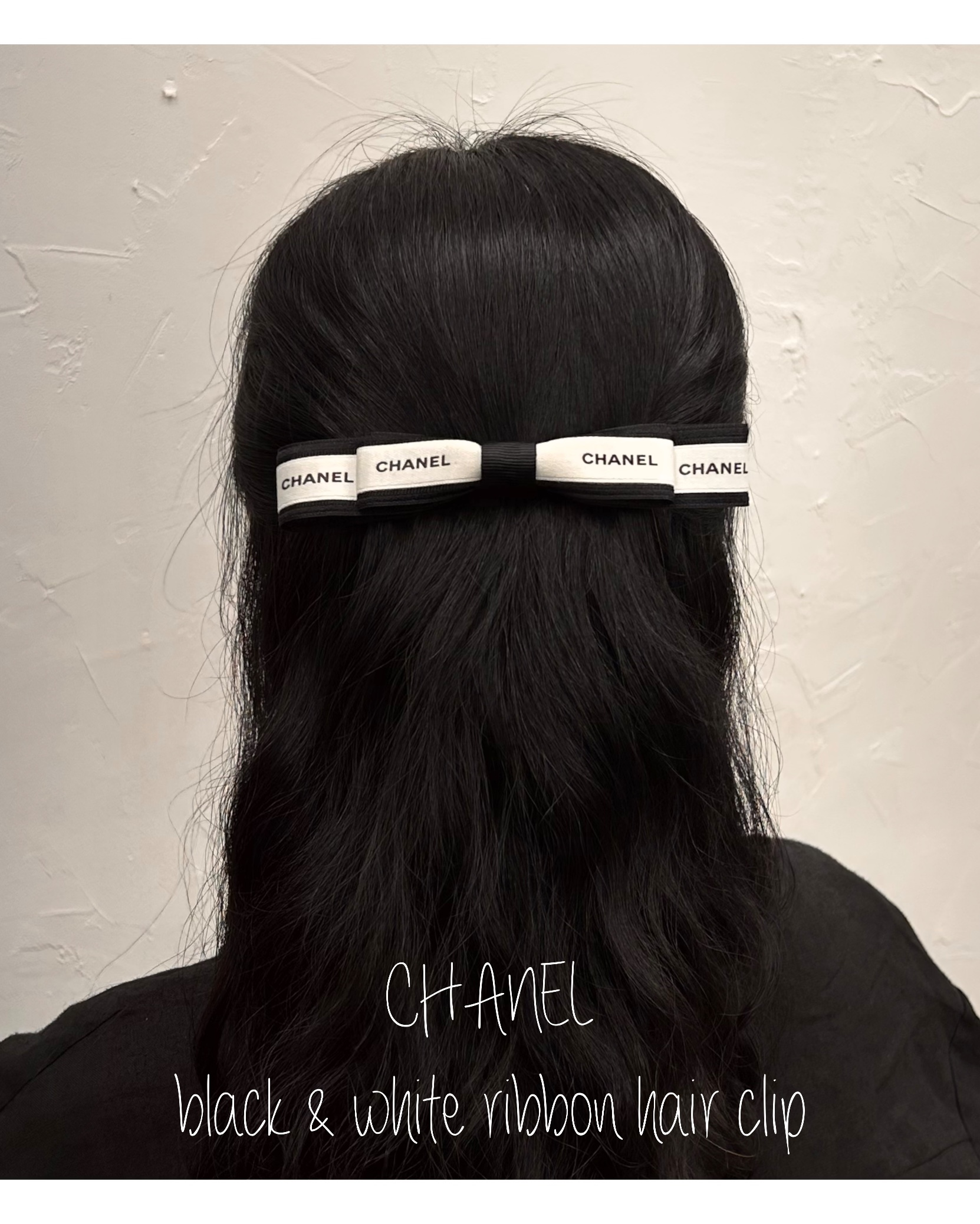 CHANEL black CC heart hair clip no.65