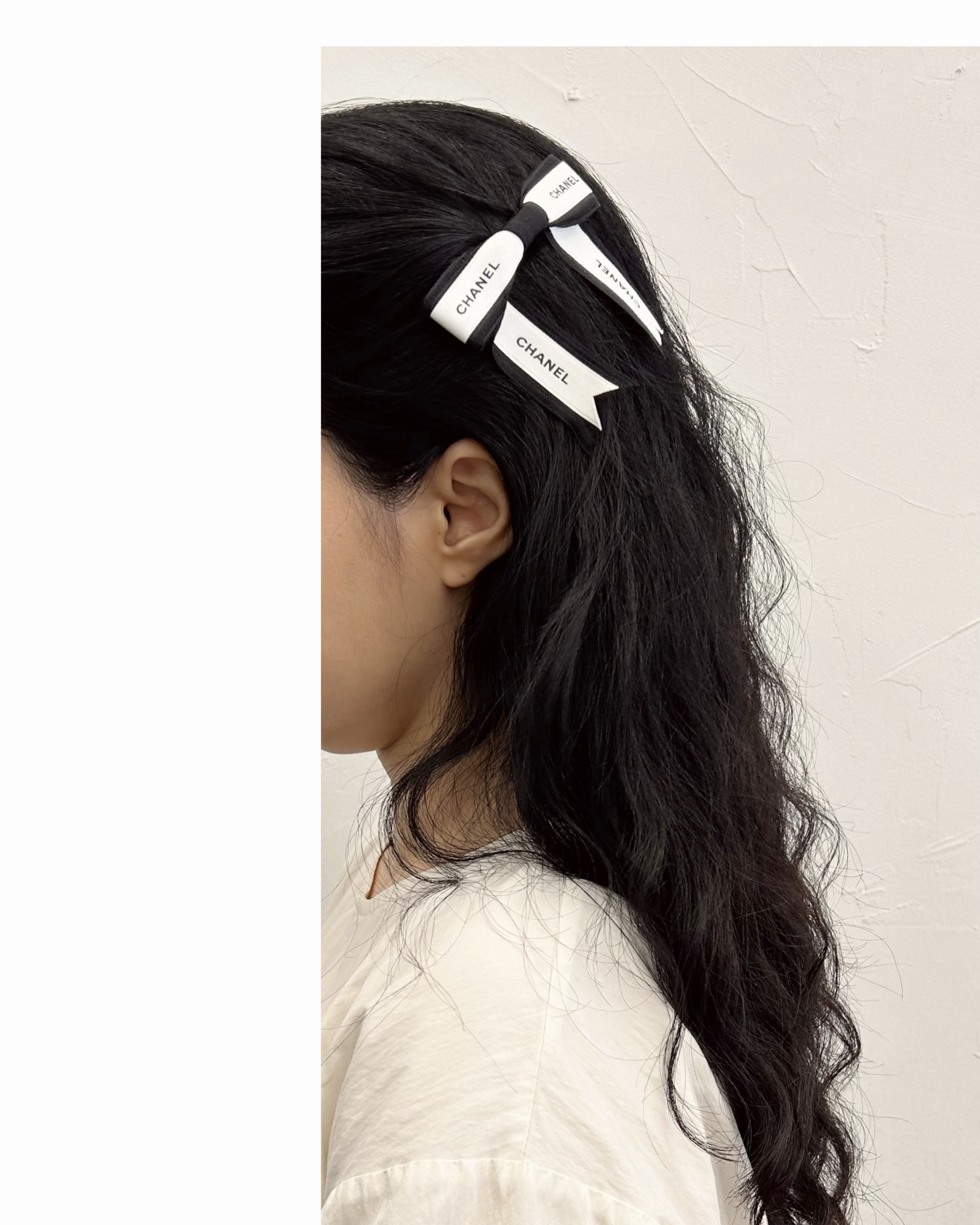 CHANEL initial ribbon hair pin no.68