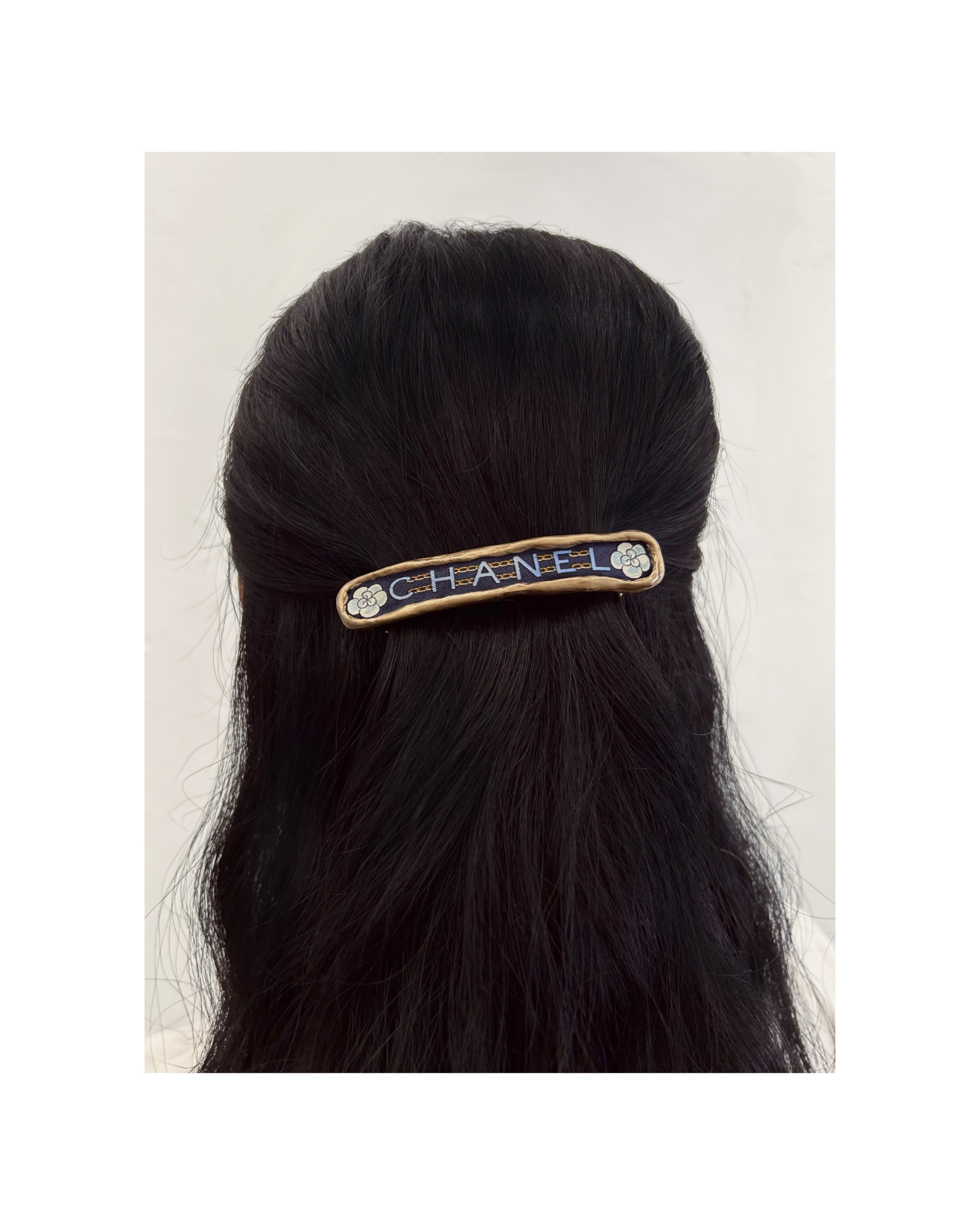 CHANEL camellia initial hair clip no.69