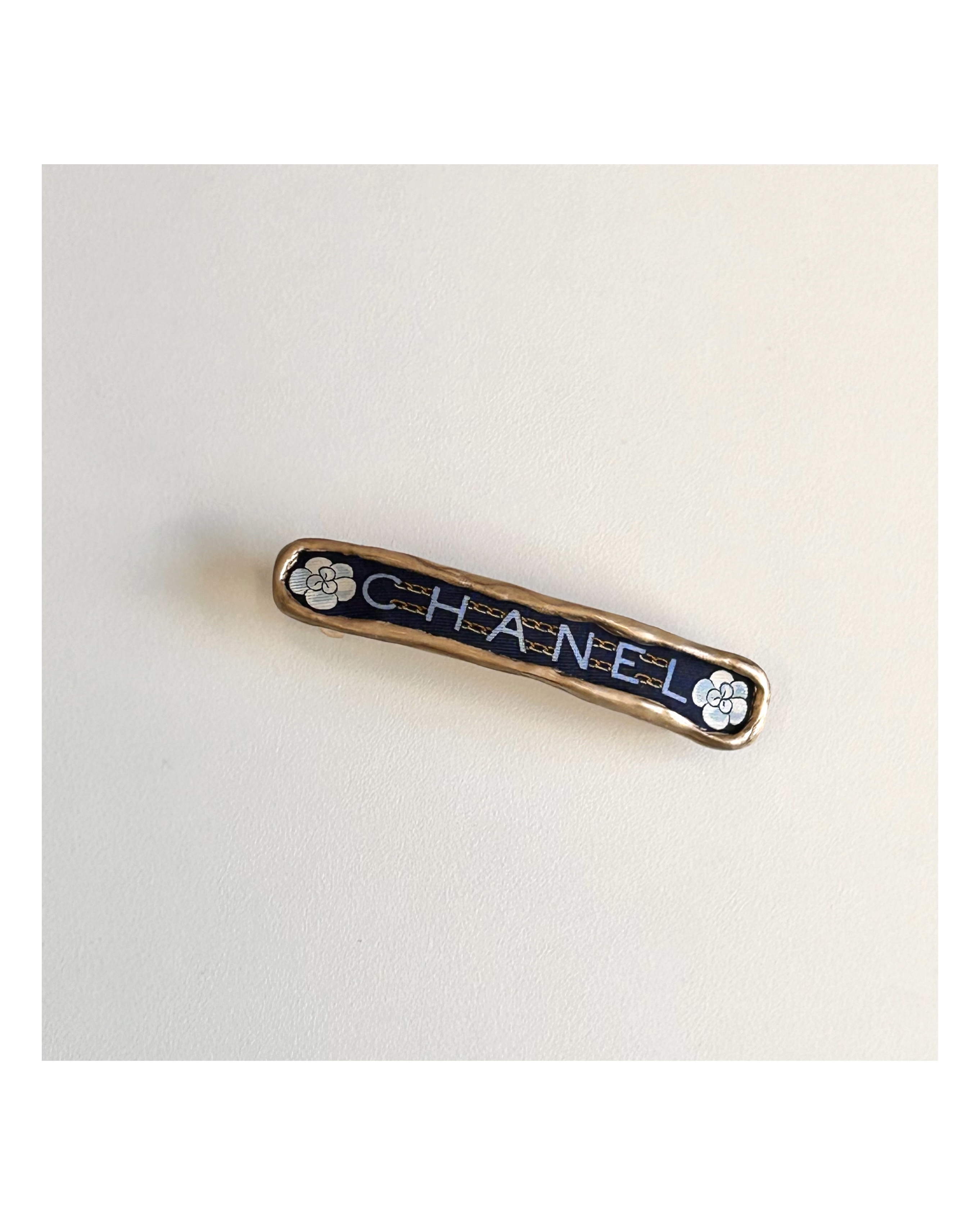 CHANEL camellia initial hair clip no.69
