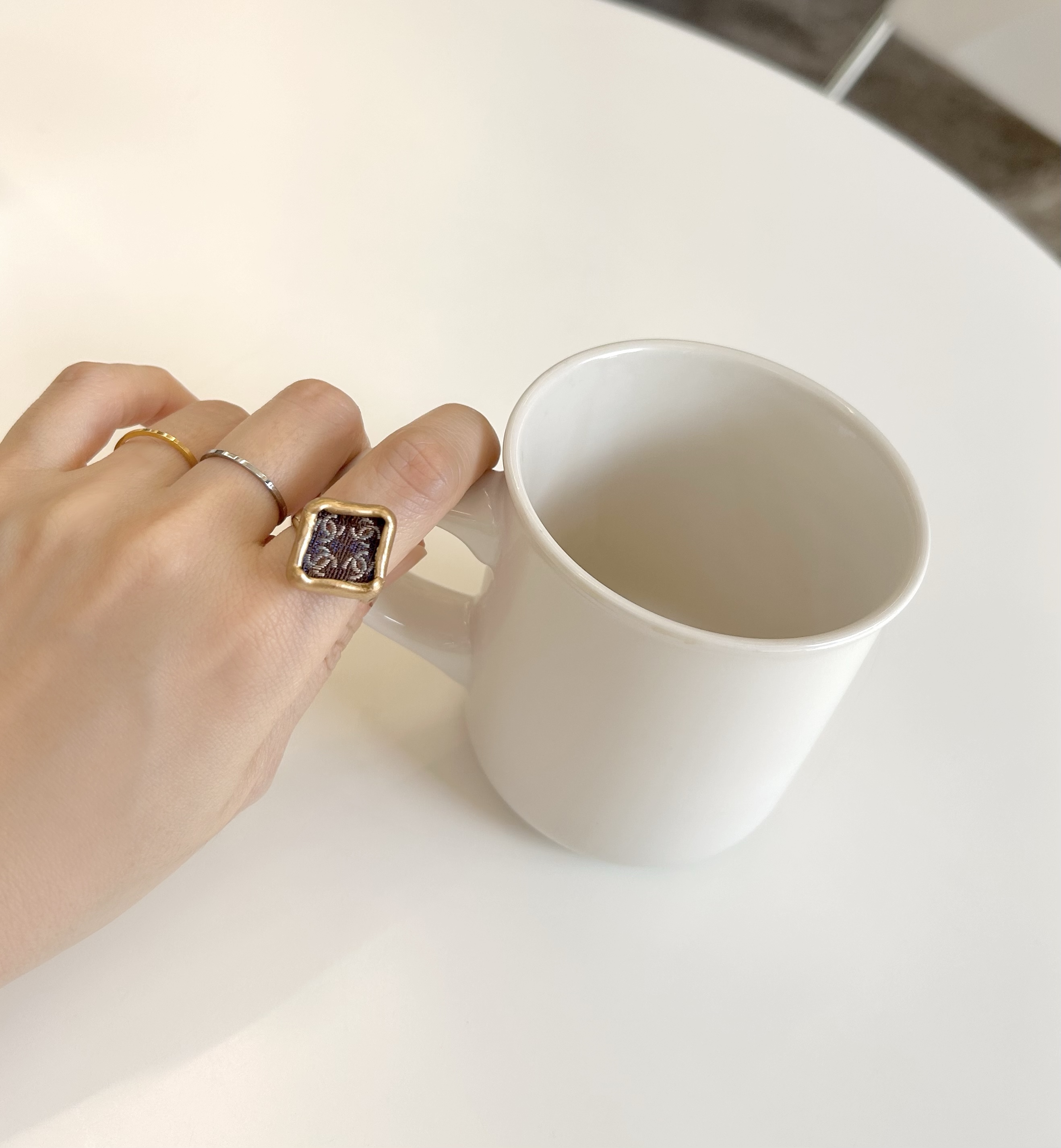 CHANEL brown & violet silk CC ring no.54