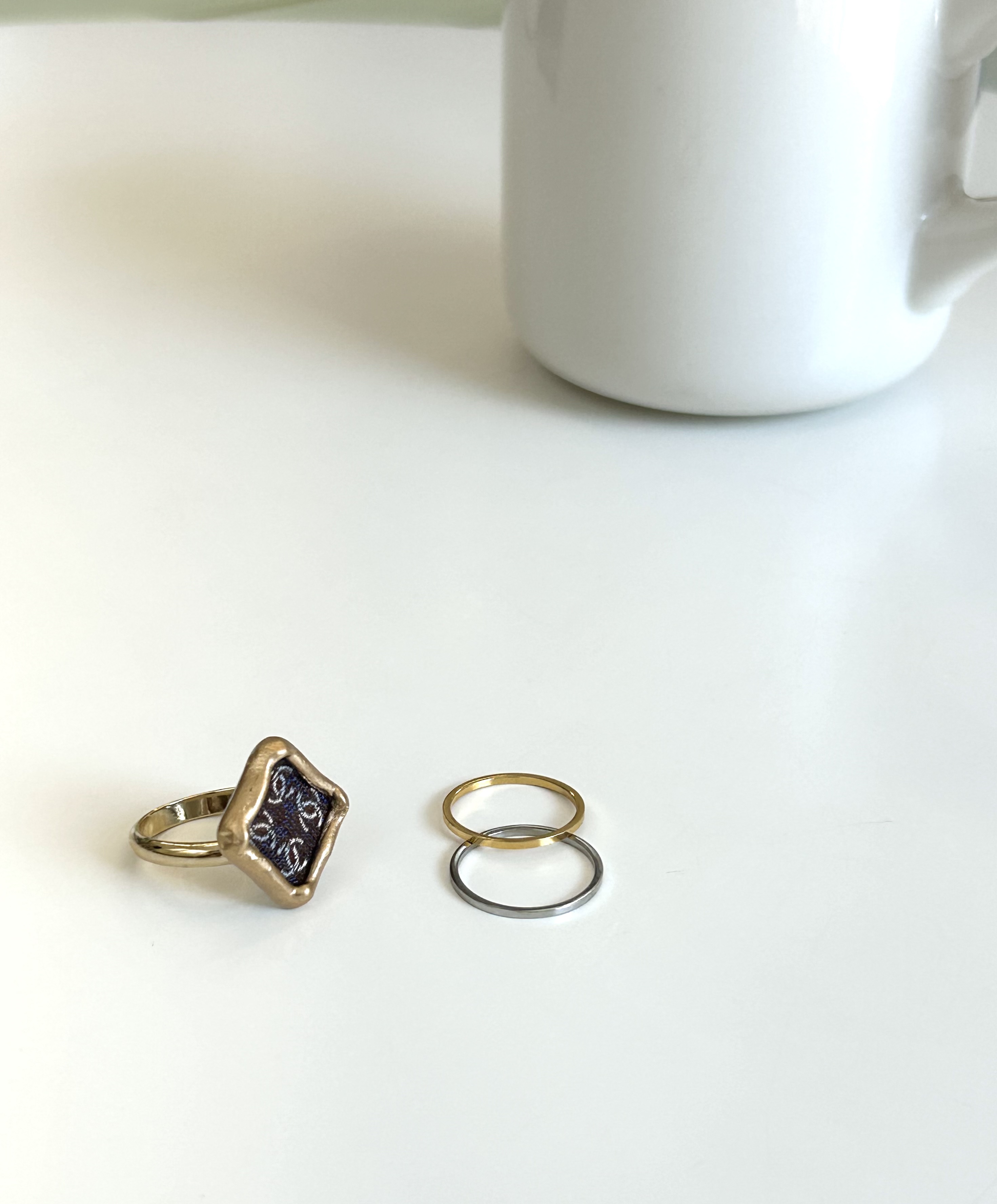 CHANEL brown & violet silk CC ring no.54