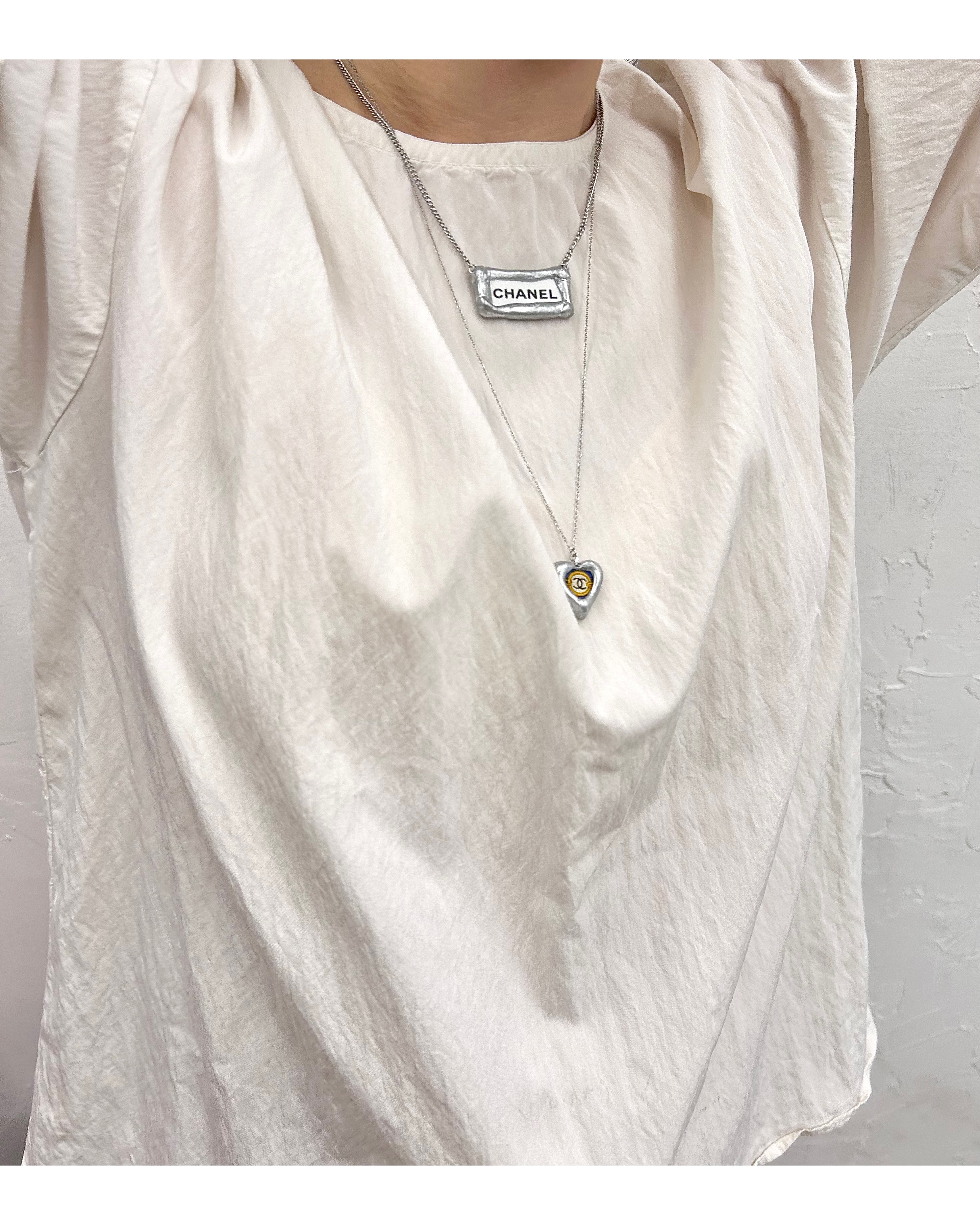 Initial ribbon necklace (ver. silver)
