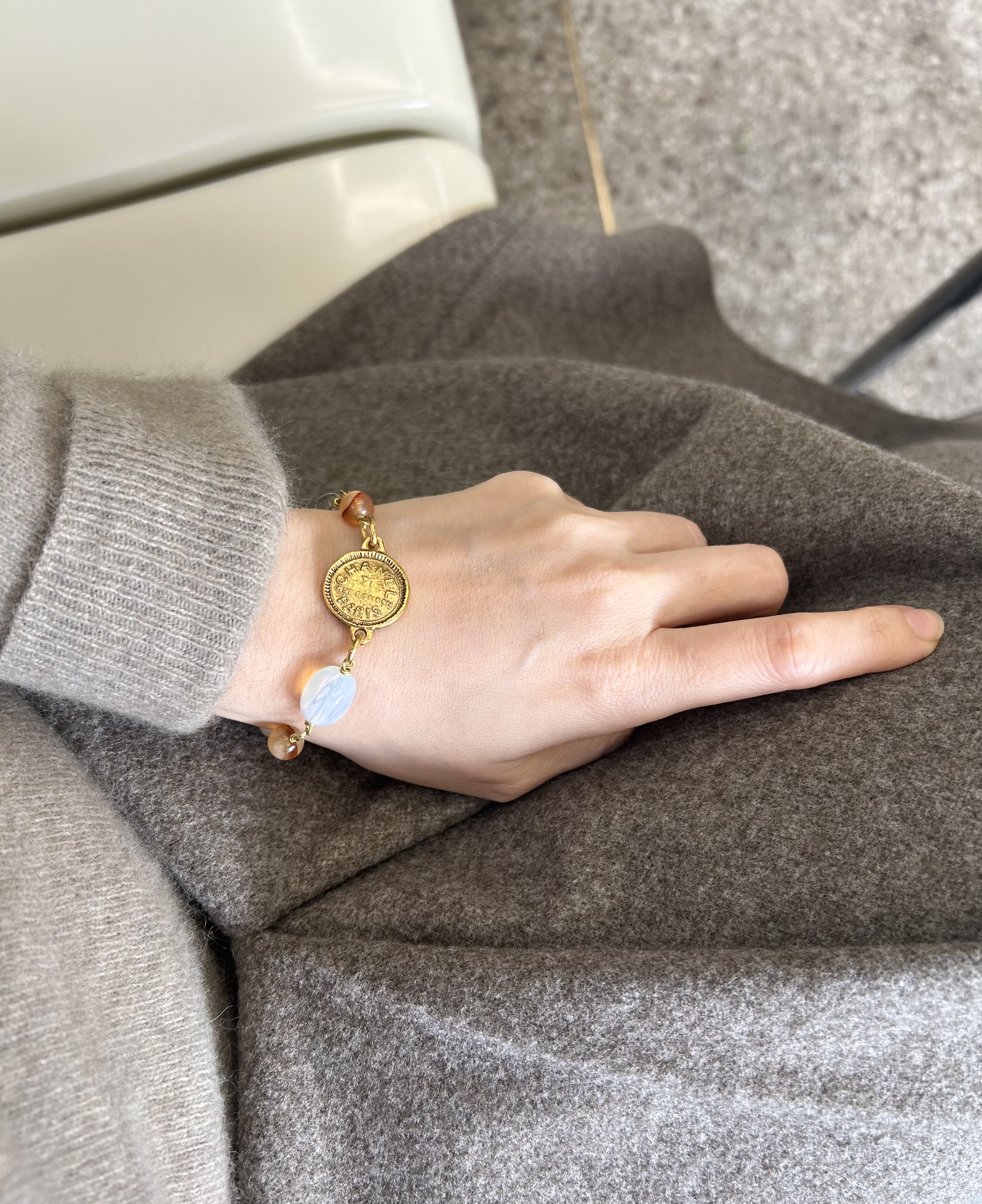VINTAGE CHANEL 31 RUE CAMBON PARIS pendant & gemstone bracelet