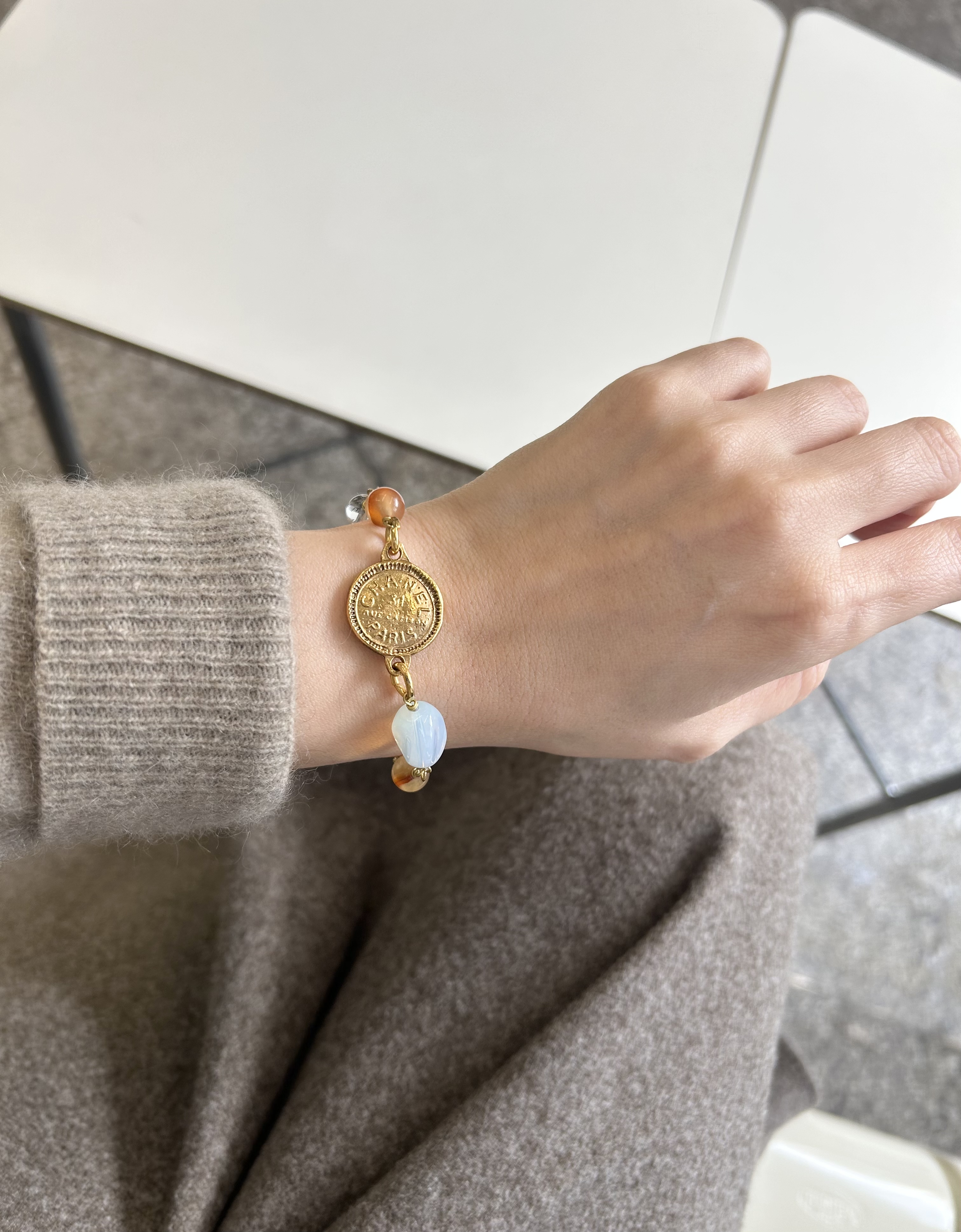 VINTAGE CHANEL 31 RUE CAMBON PARIS pendant & gemstone bracelet