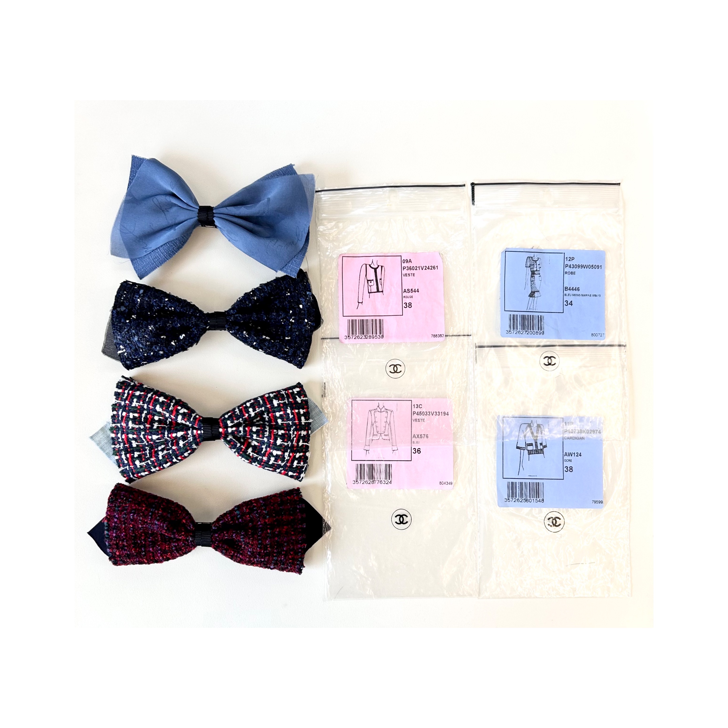 CHANEL spare fabric ribbon hair clip no.75