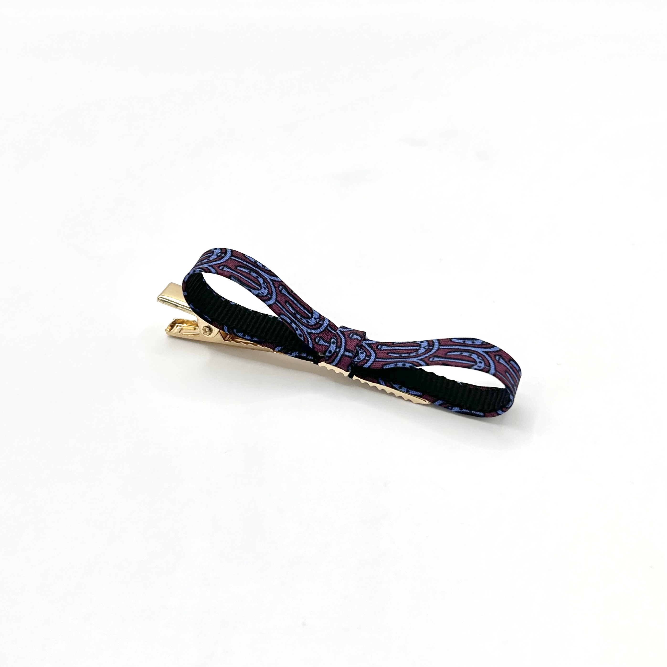 HERMES silk ribbon hair clip no.80