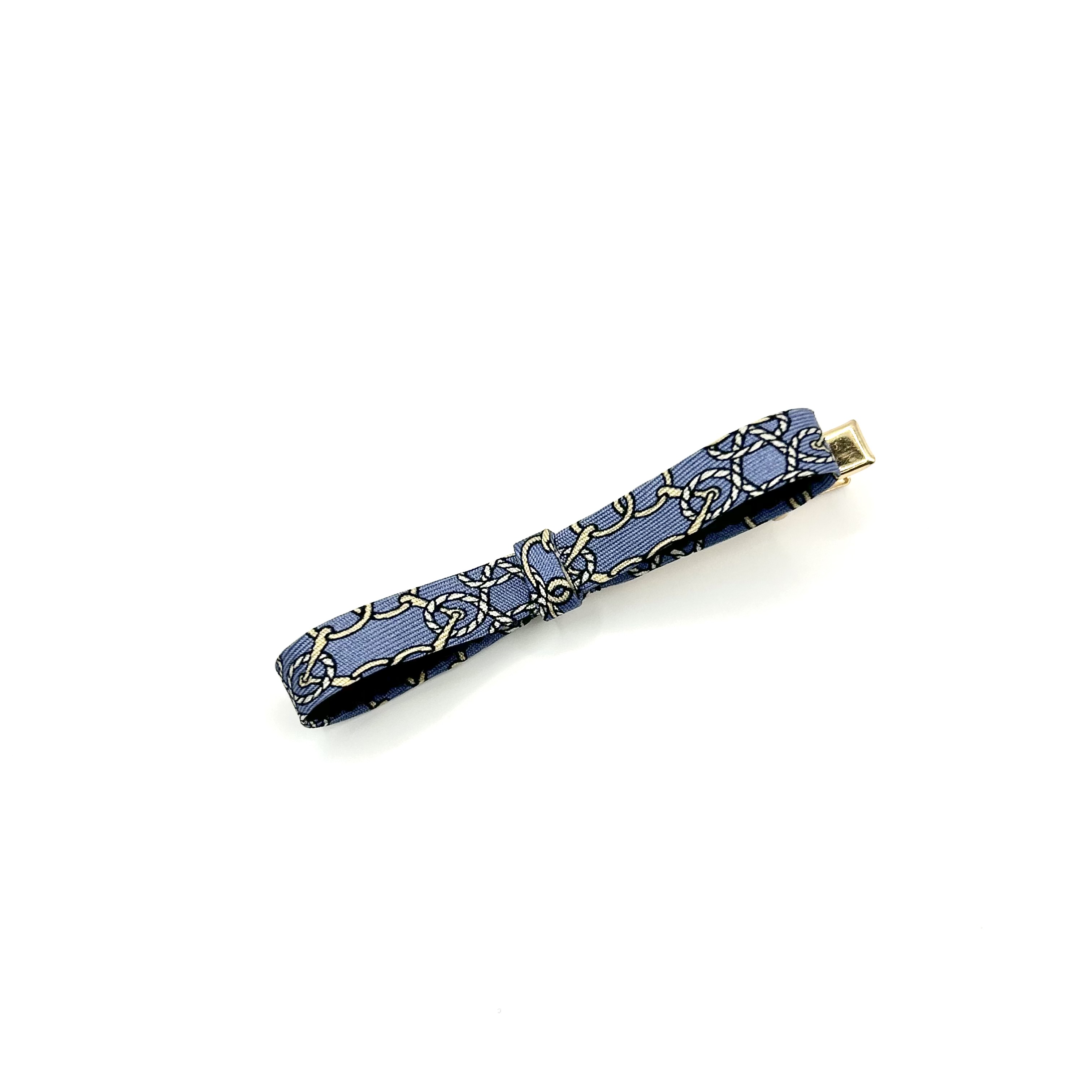 HERMES silk ribbon hair clip no.80