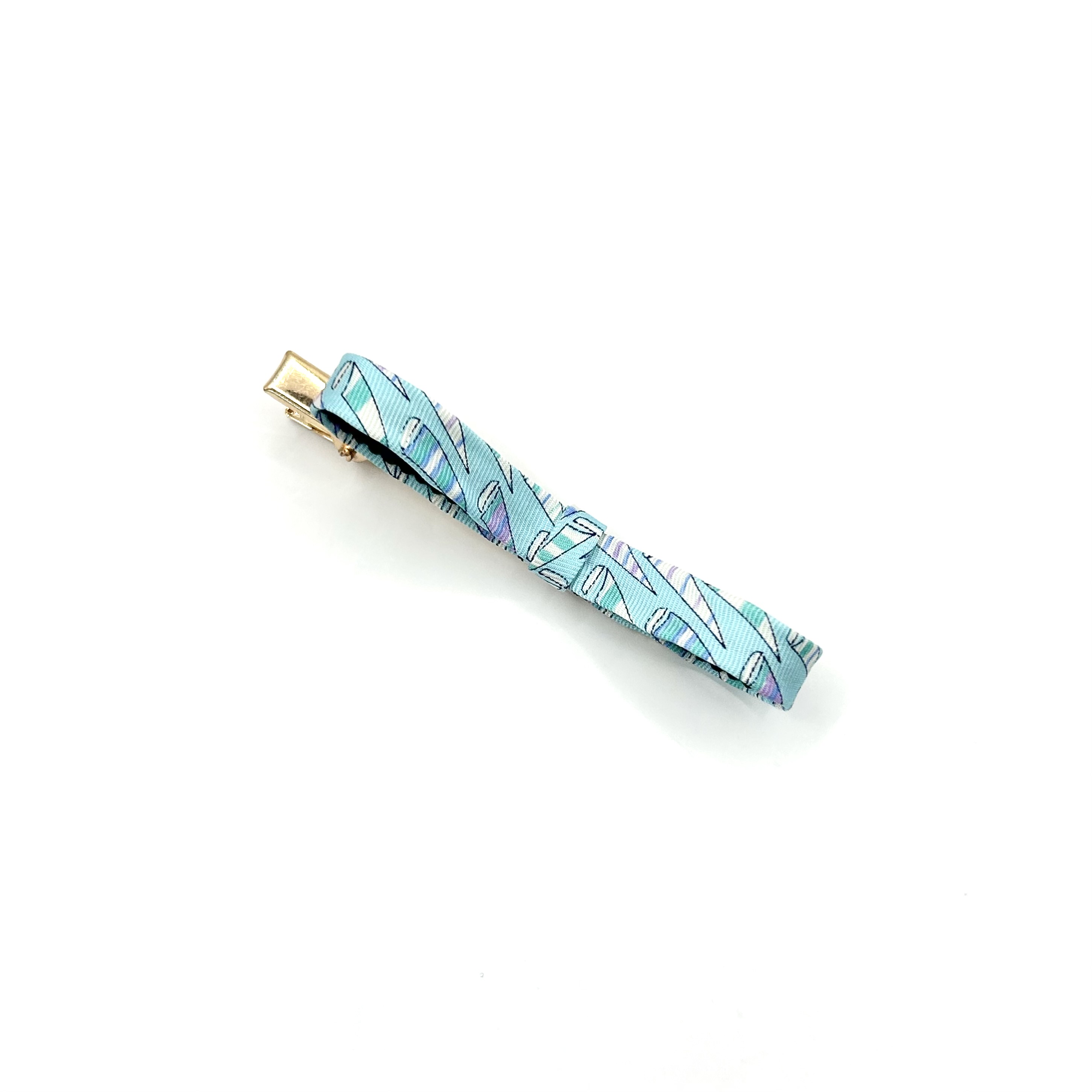 HERMES silk ribbon hair clip no.80