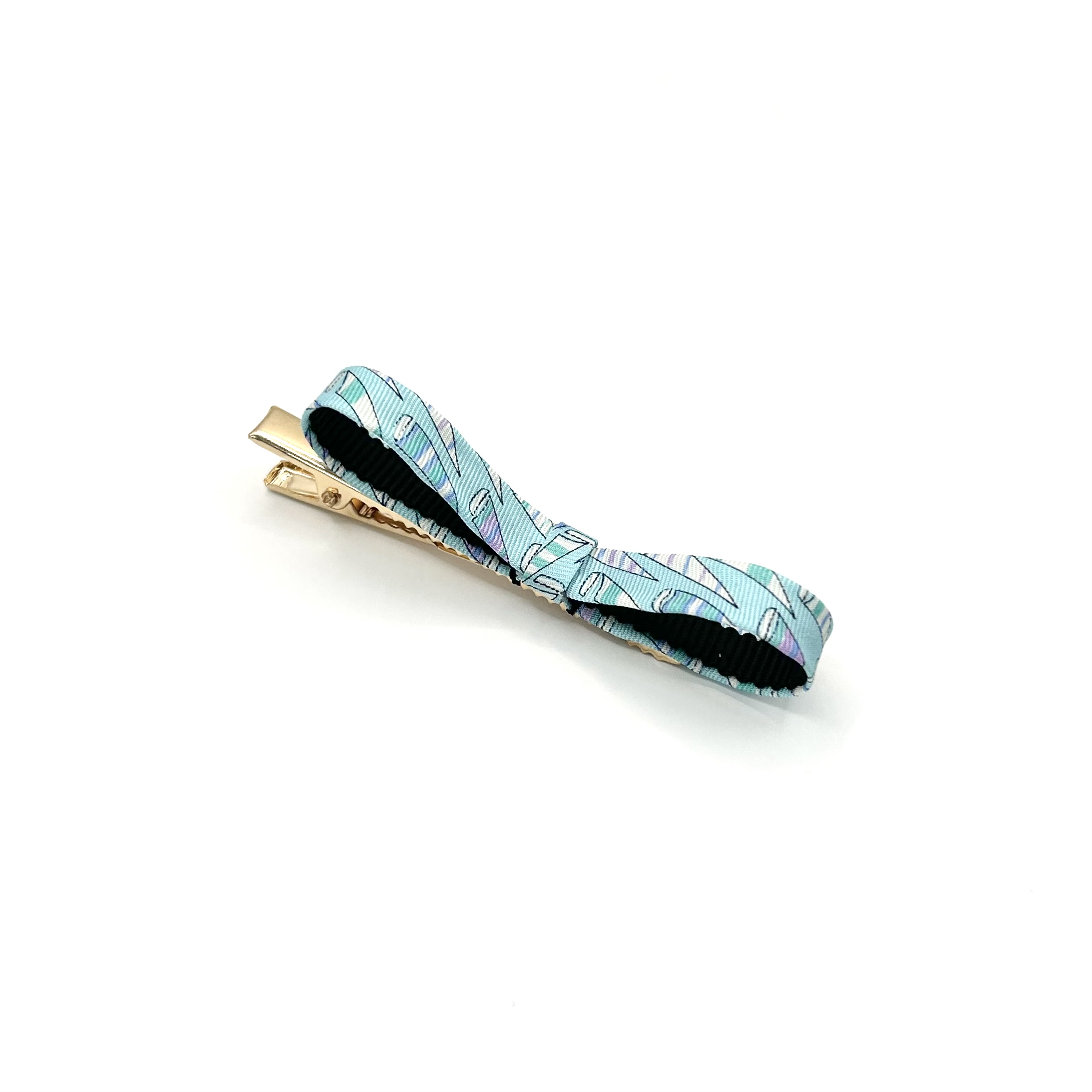 HERMES silk ribbon hair clip no.80