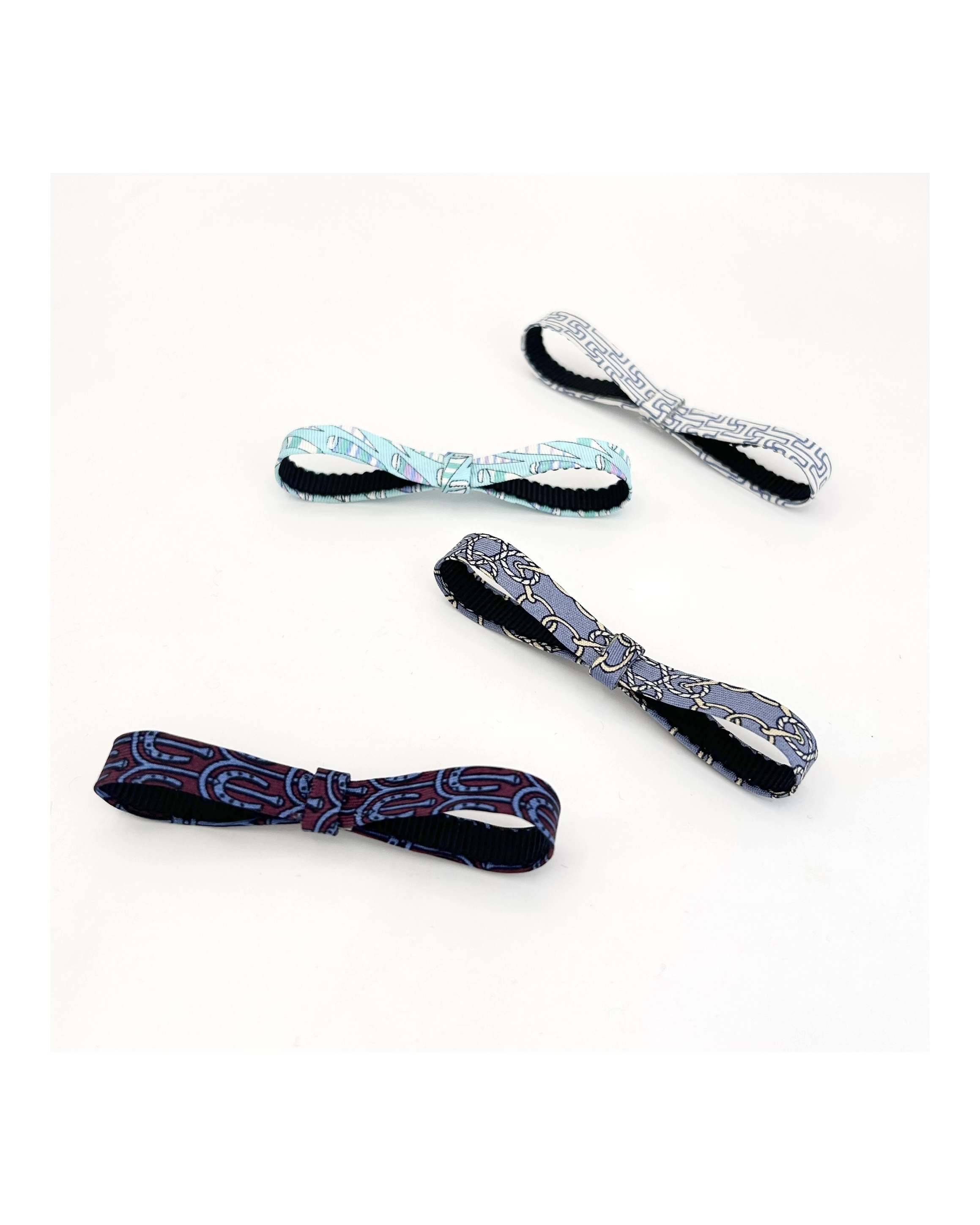 HERMES silk ribbon hair clip no.80