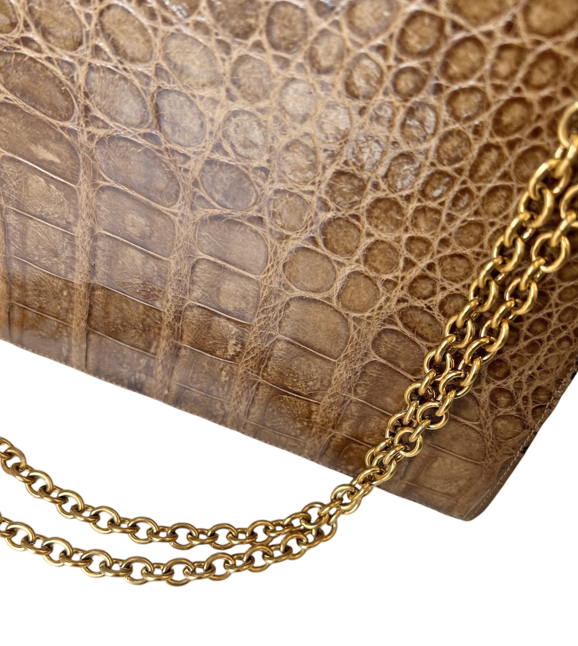 GENUINE vintage crocodile bag X CHANEL hanger CC objet no.40