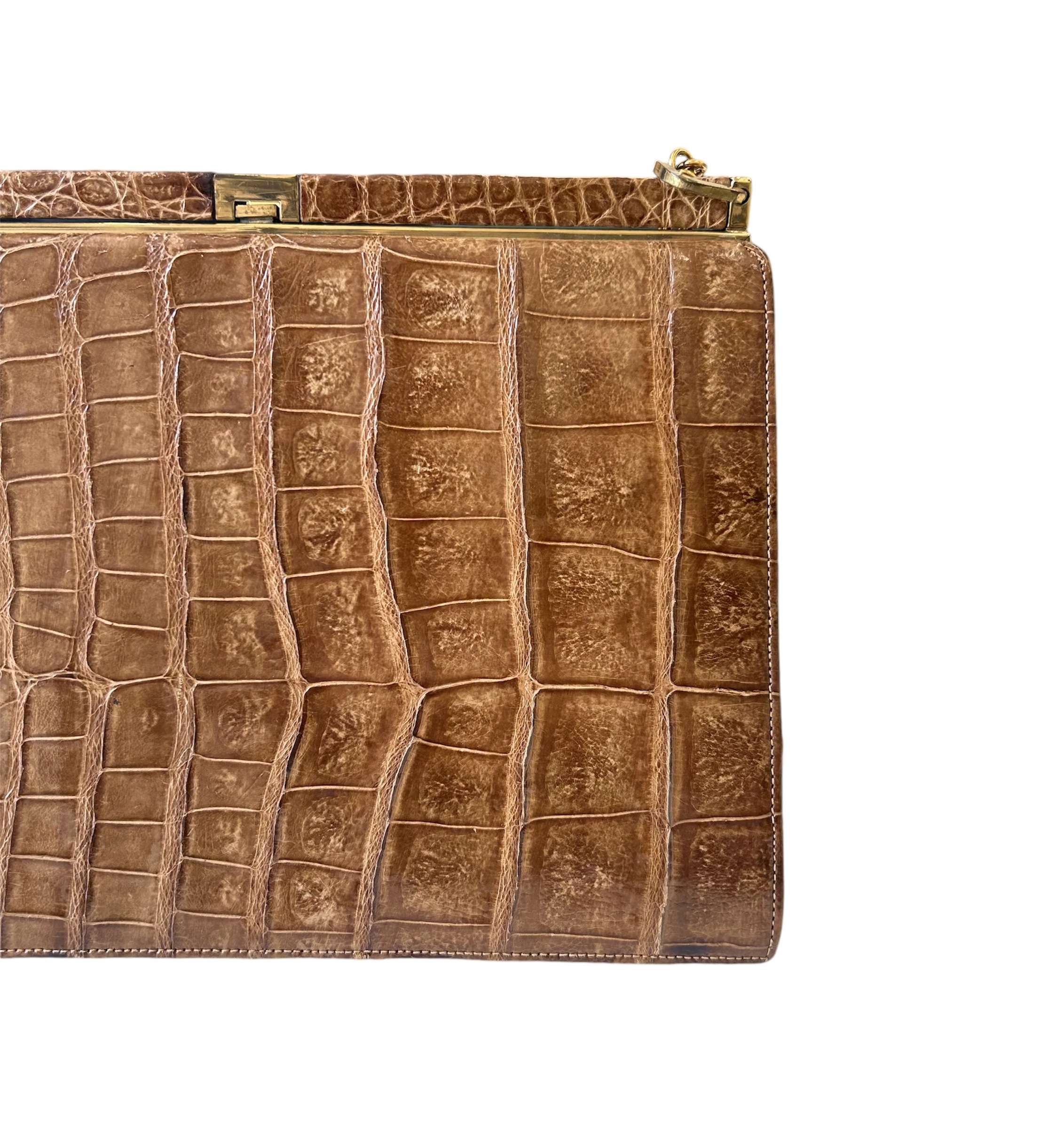GENUINE vintage crocodile bag X CHANEL hanger CC objet no.40