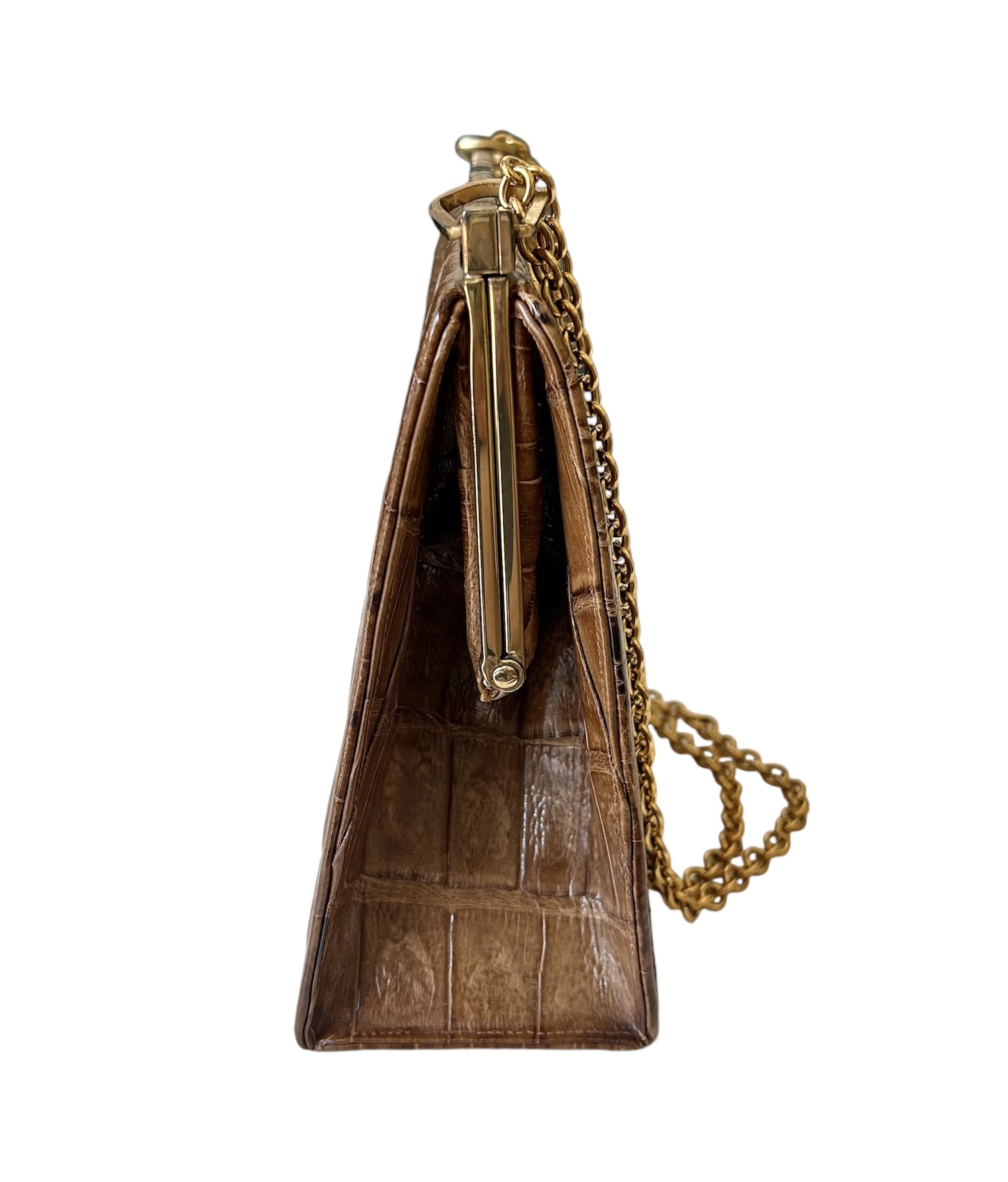 GENUINE vintage crocodile bag X CHANEL hanger CC objet no.40