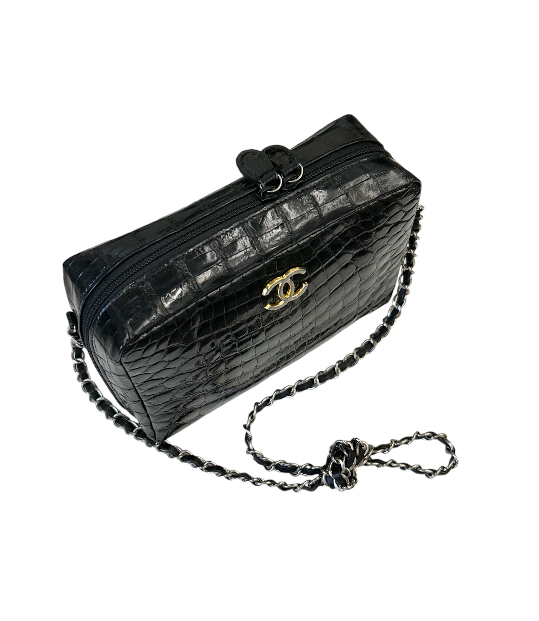 GENUINE vintage crocodile bag X CHANEL hanger CC objet no.43