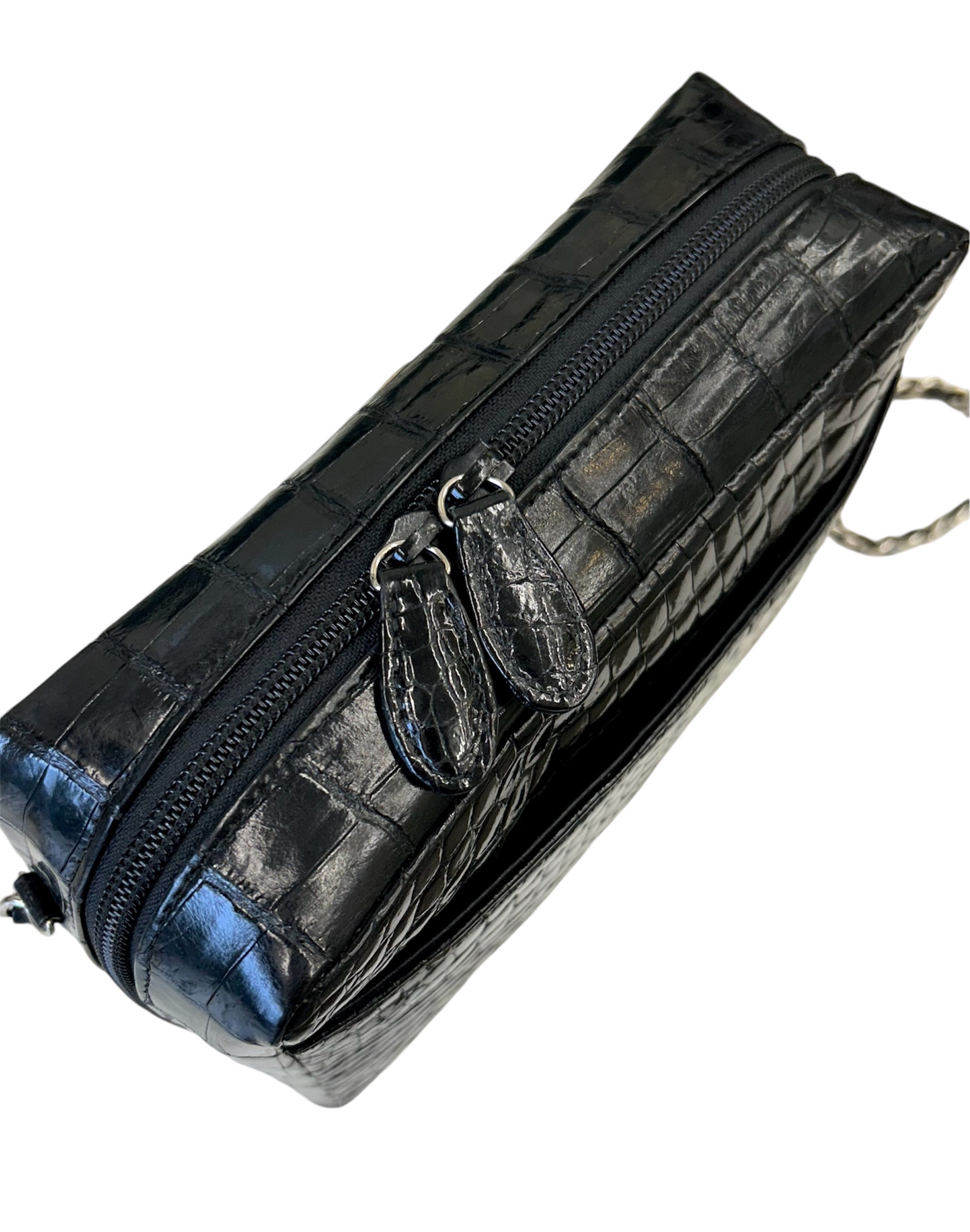 GENUINE vintage crocodile bag X CHANEL hanger CC objet no.43