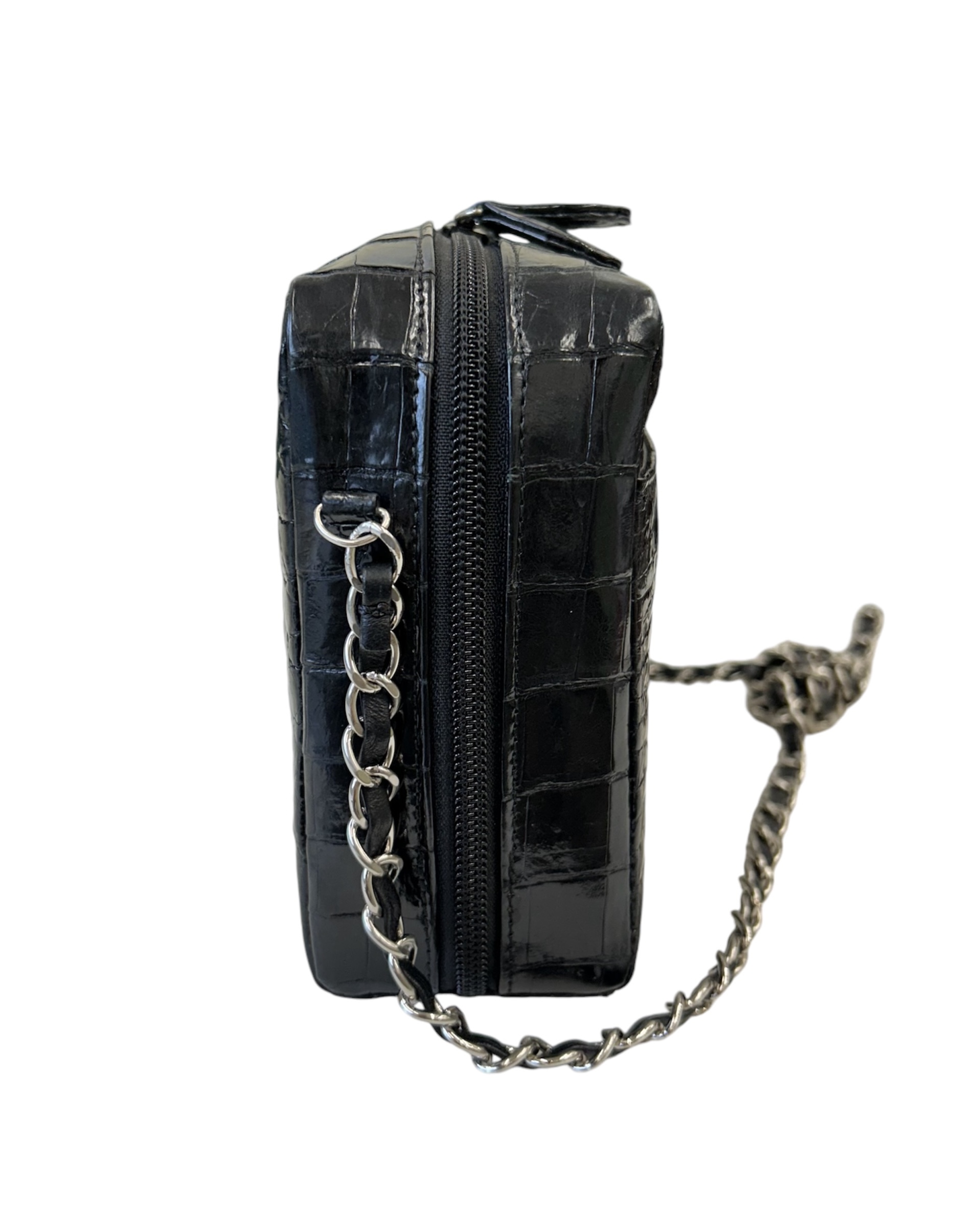 GENUINE vintage crocodile bag X CHANEL hanger CC objet no.43