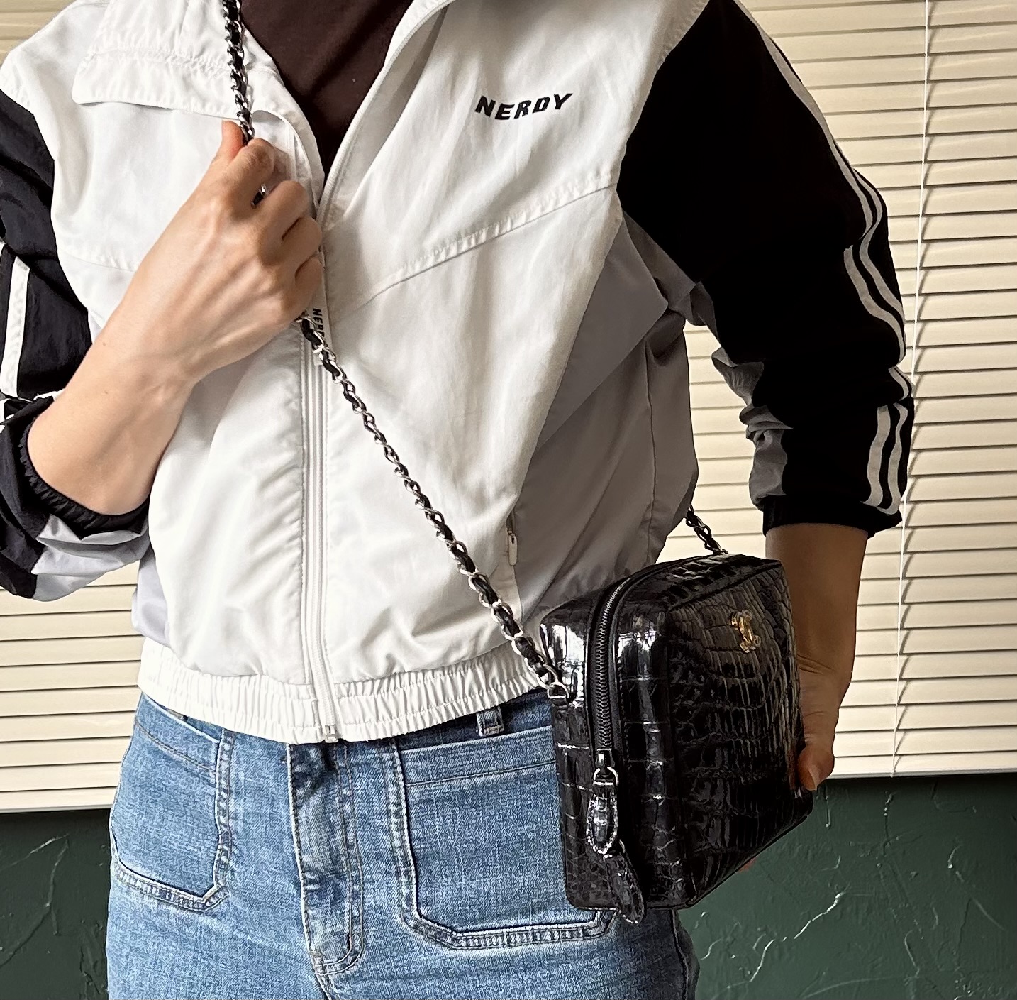 GENUINE vintage crocodile bag X CHANEL hanger CC objet no.43
