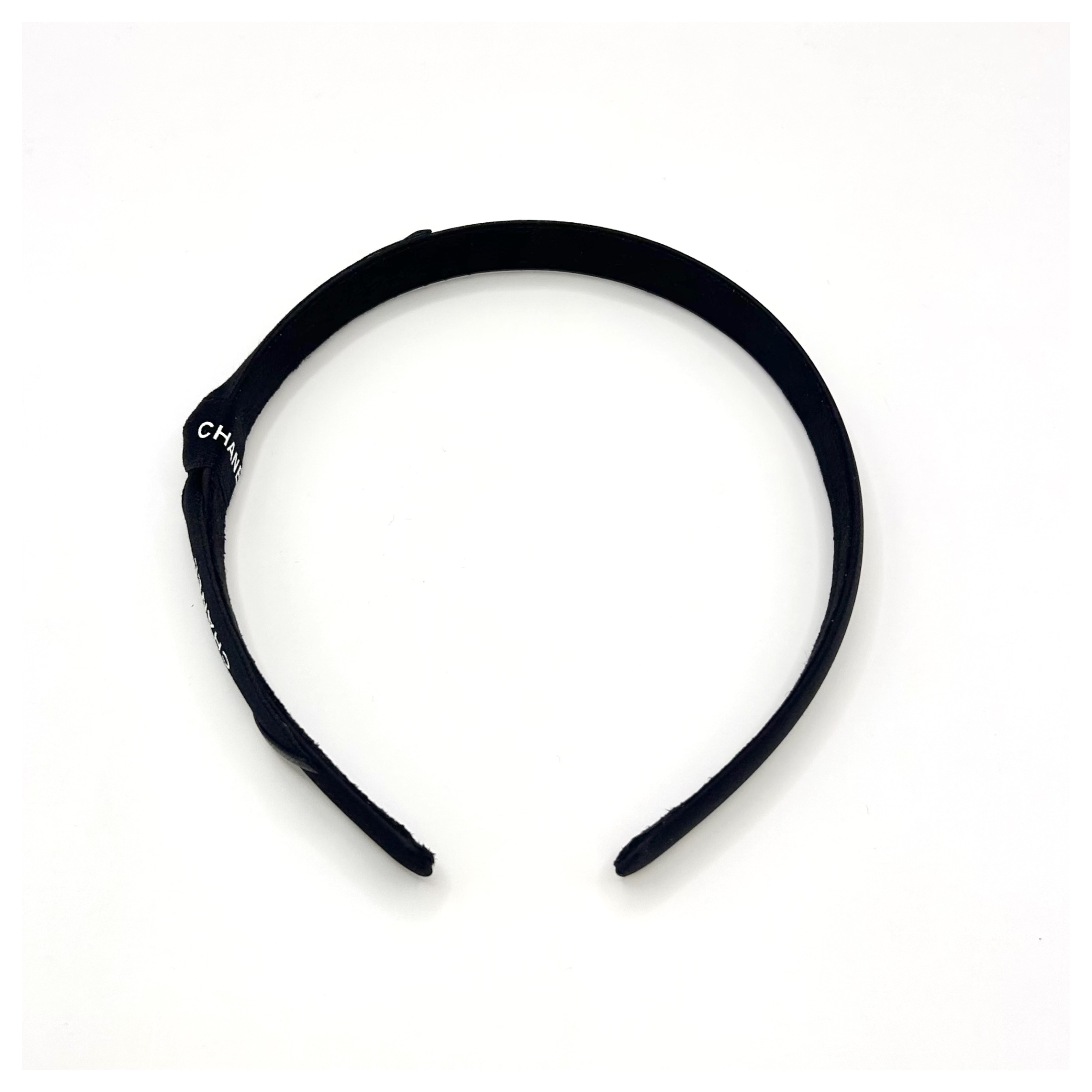 CHANEL black ribbon hair band no.83