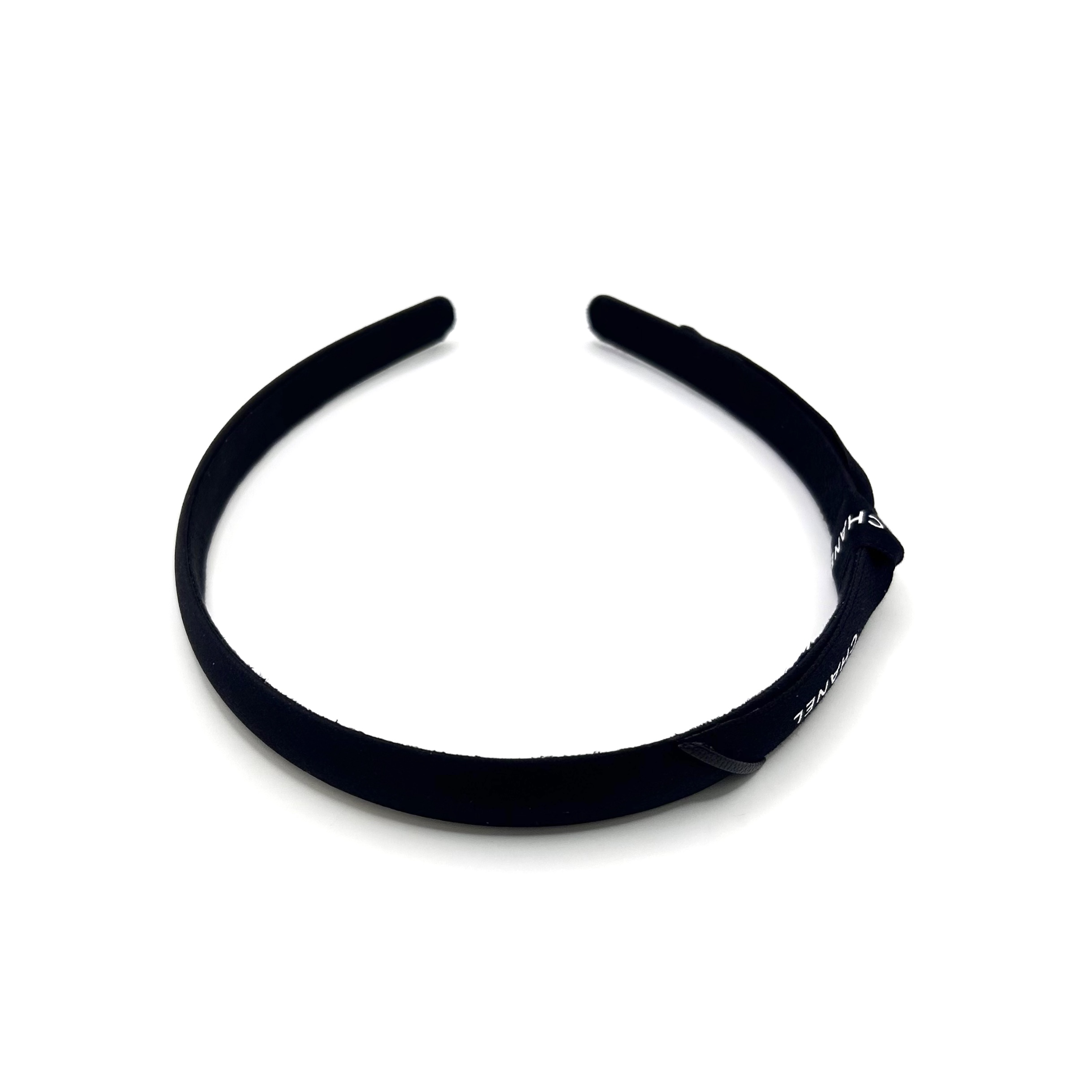 CHANEL black ribbon hair band no.83
