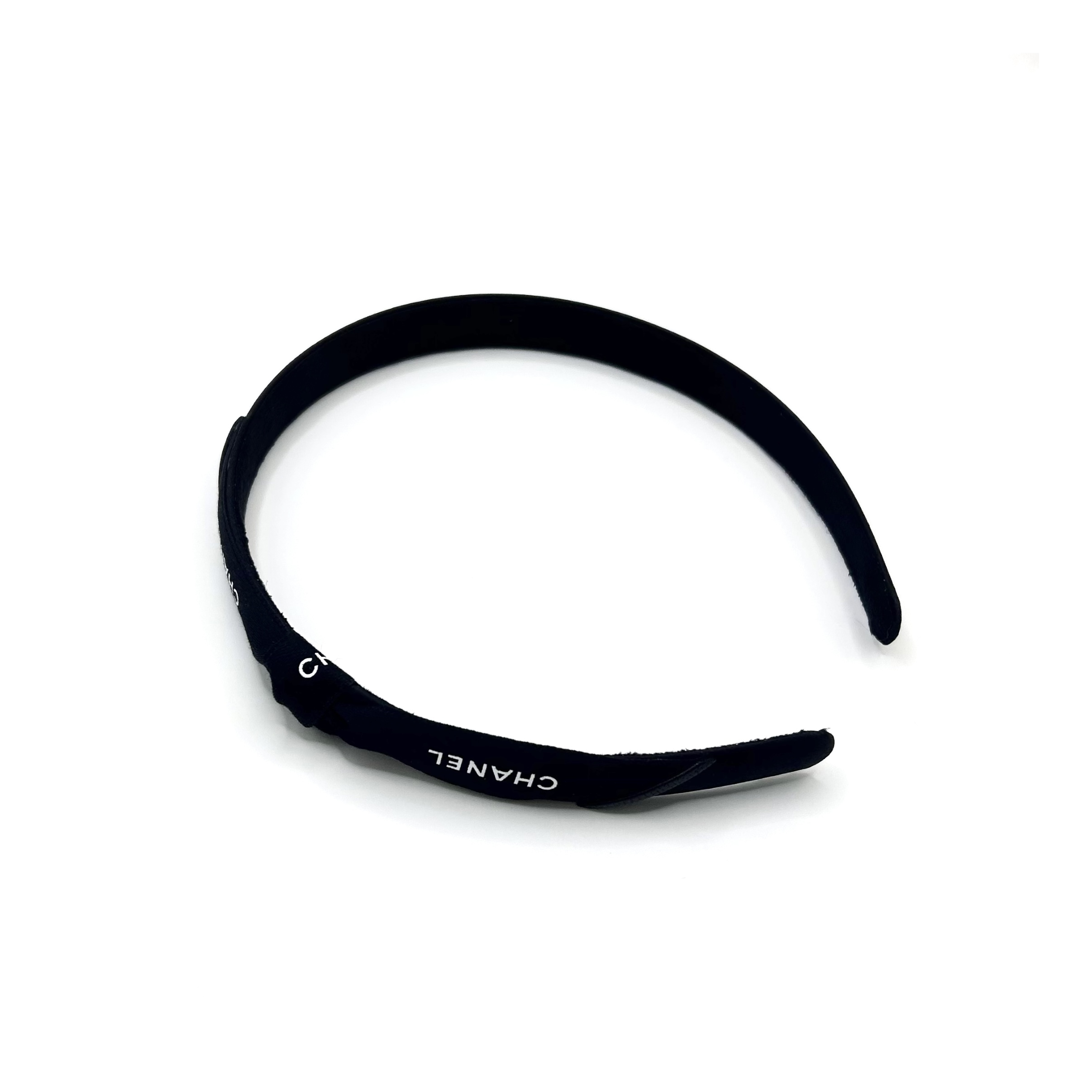 CHANEL black ribbon hair band no.83