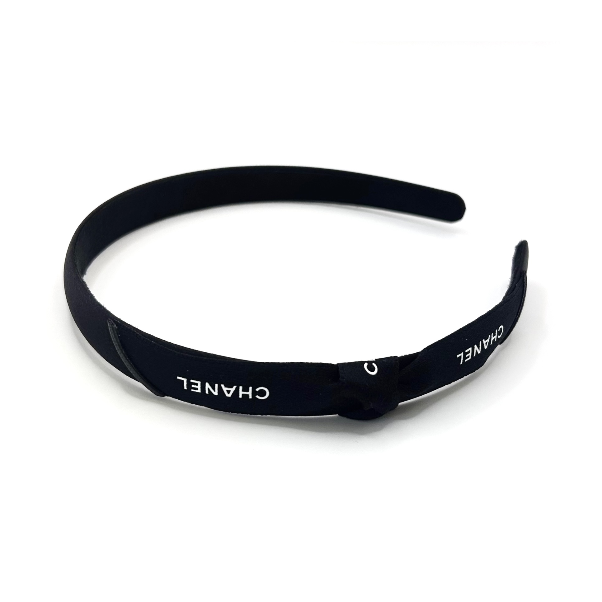 CHANEL black ribbon hair band no.83