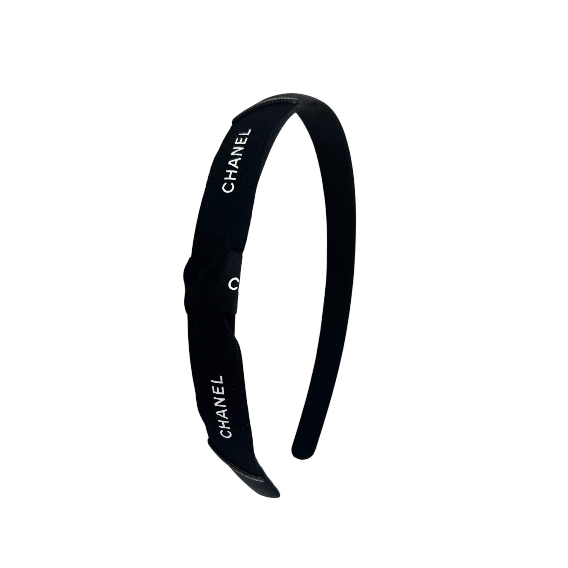CHANEL black ribbon hair band no.83