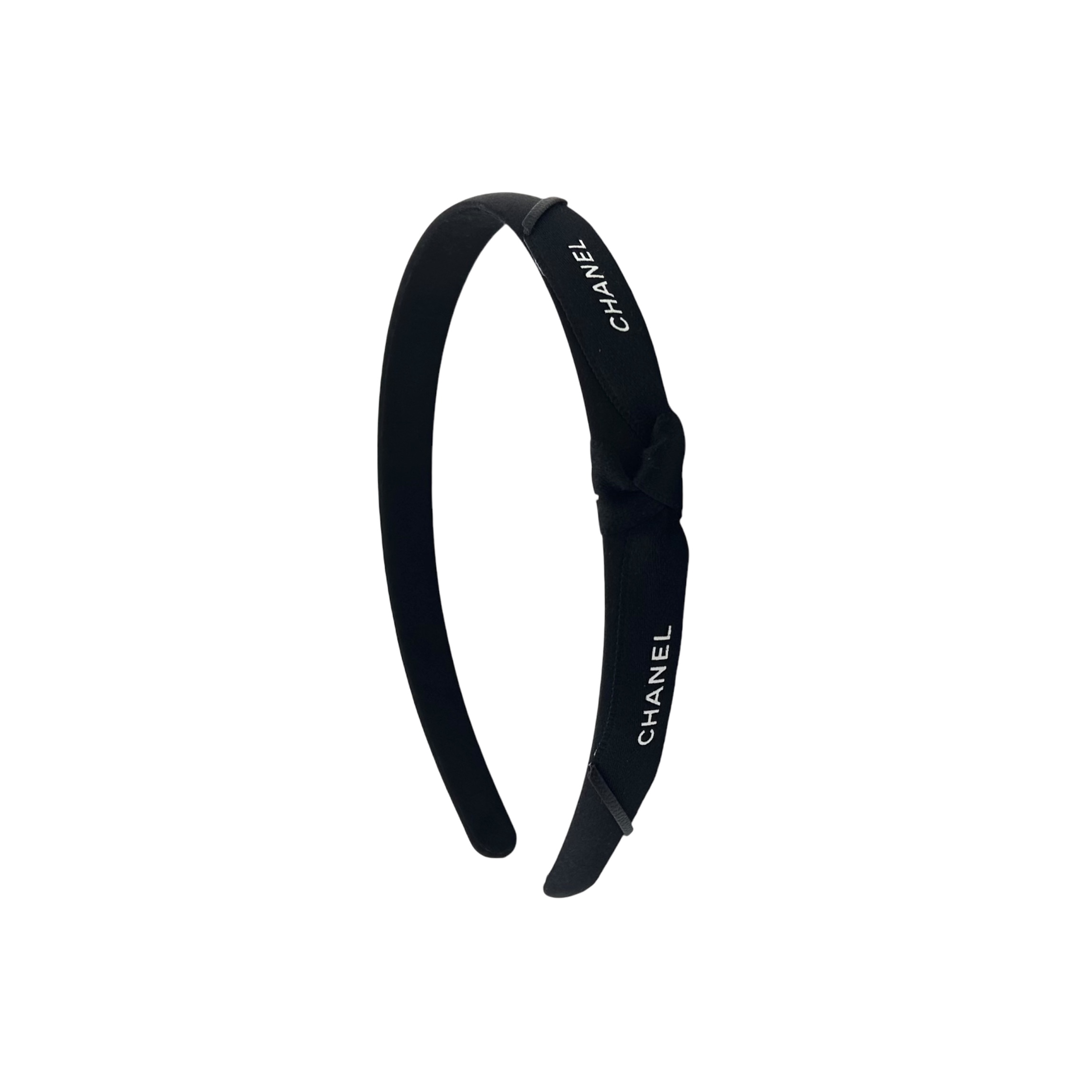 CHANEL black ribbon hair band no.83