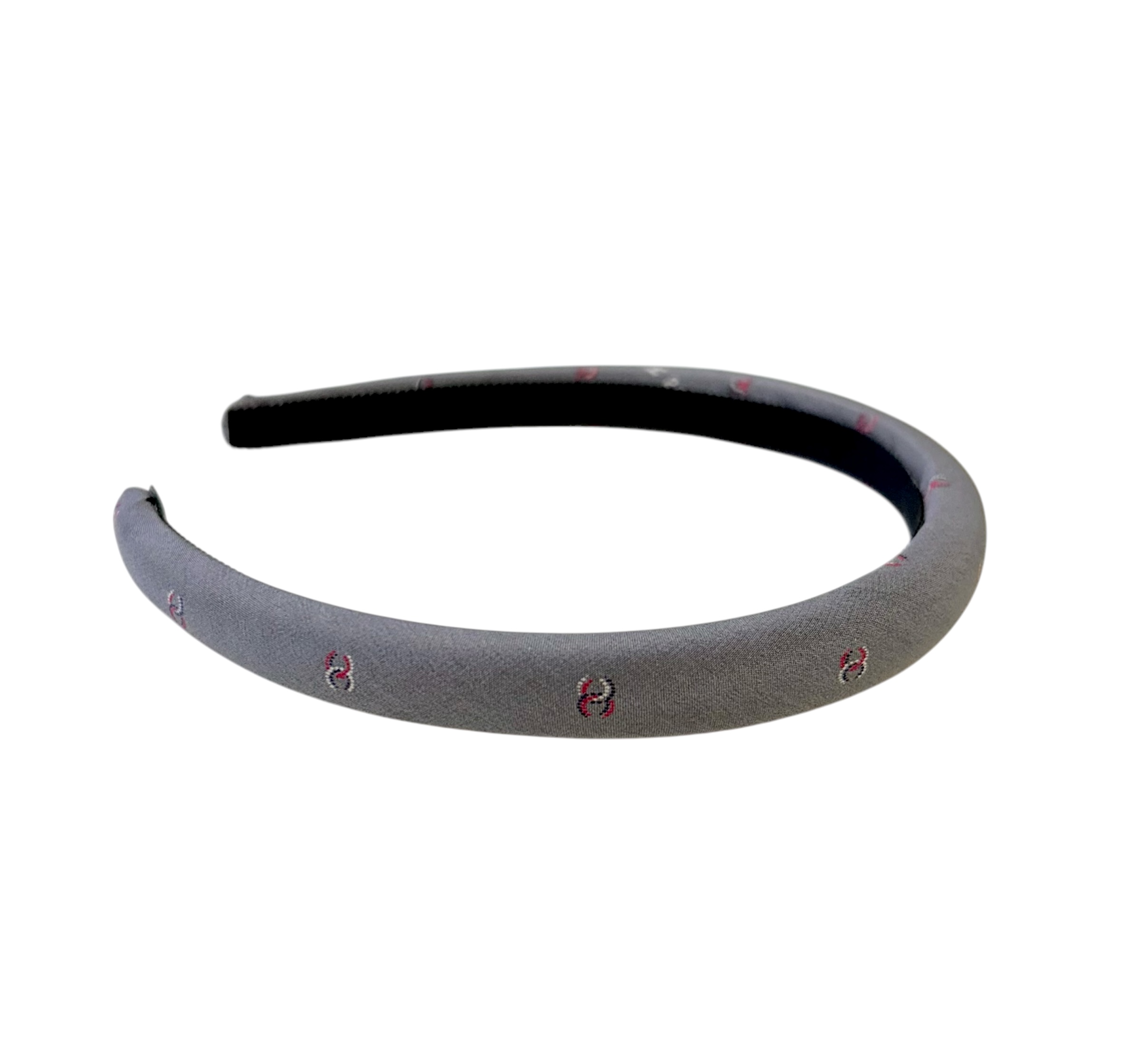 CHANEL grey silk CC hair band no.86