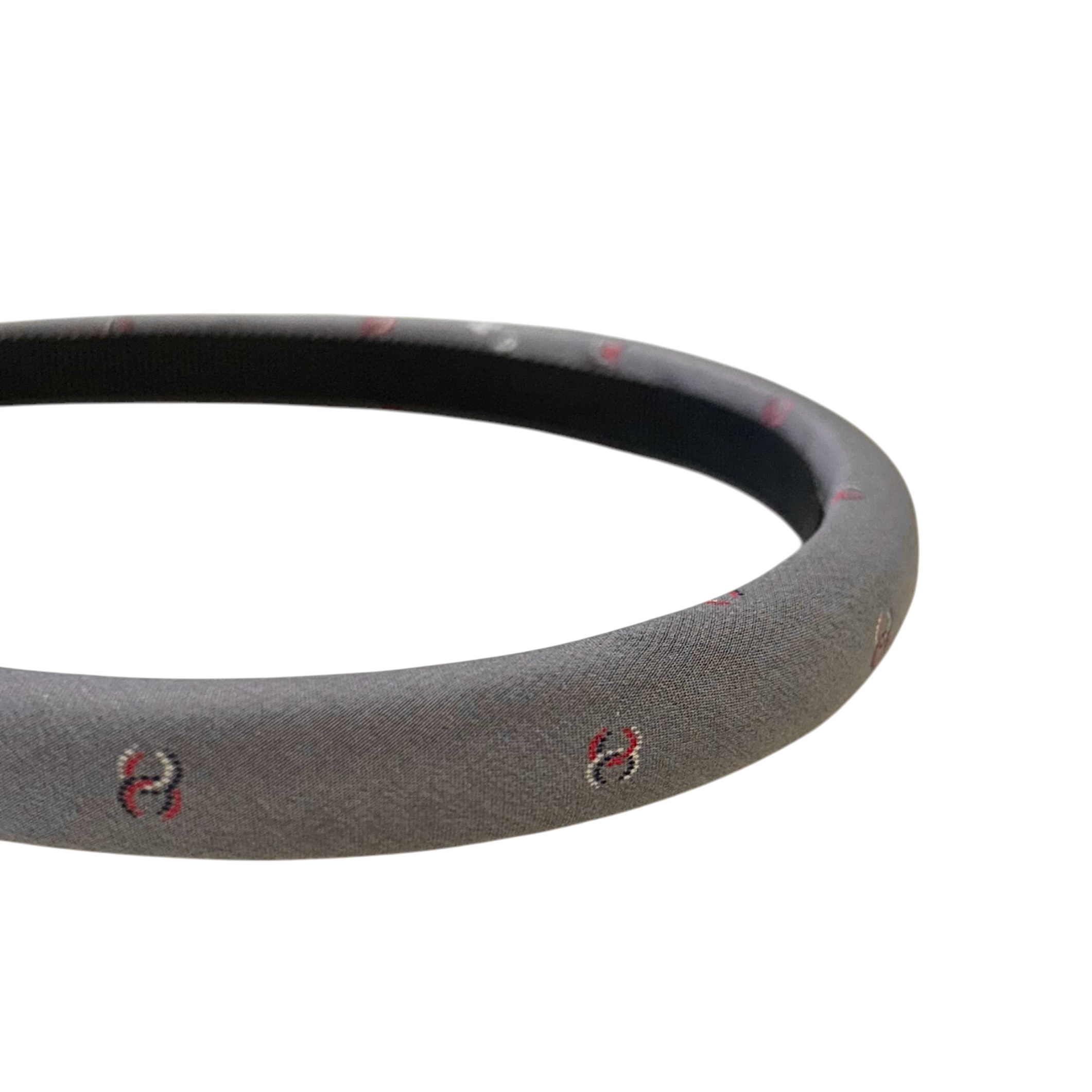 CHANEL grey silk CC hair band no.86