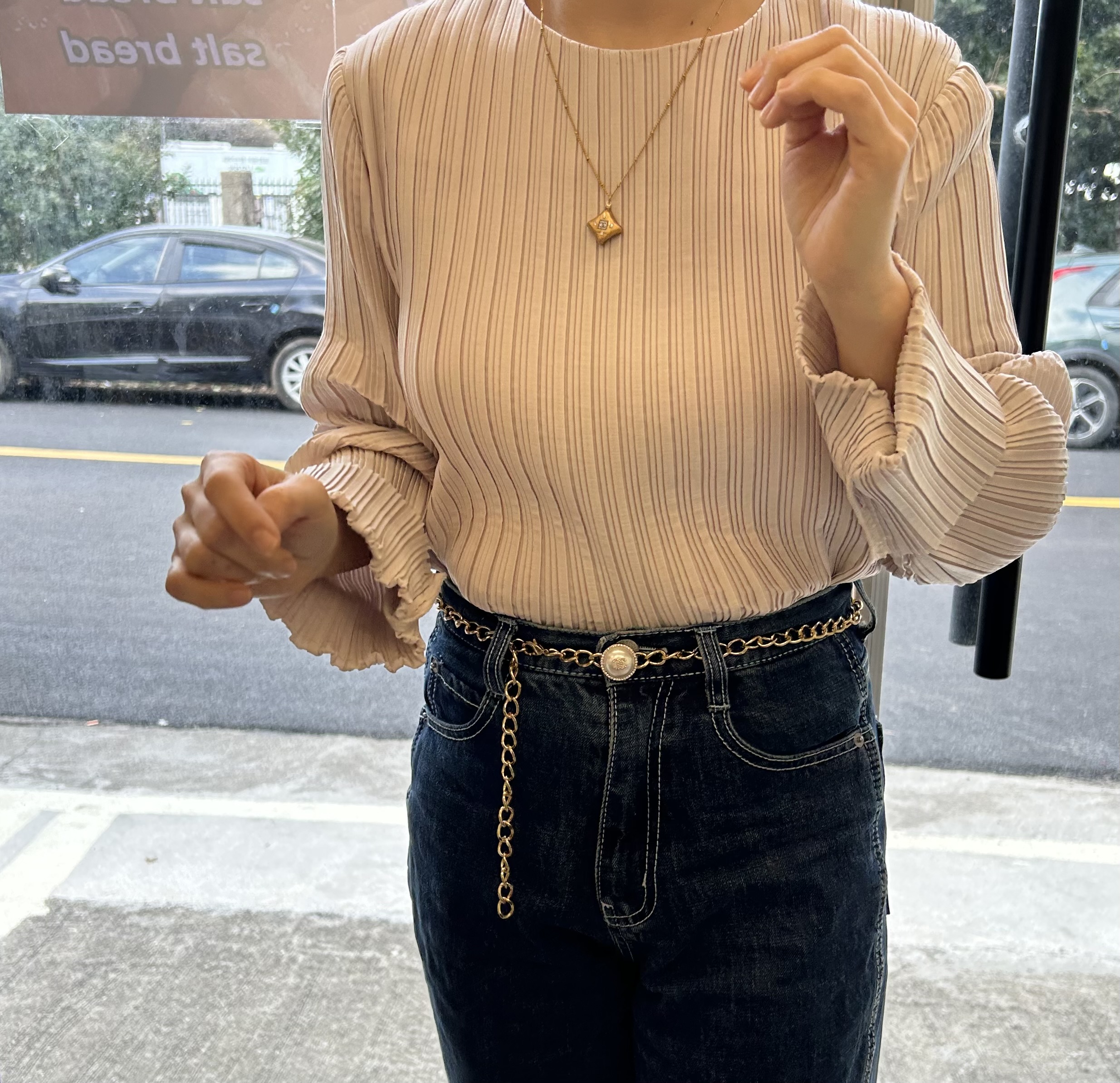 CHANEL holiday pearl CC charm belt