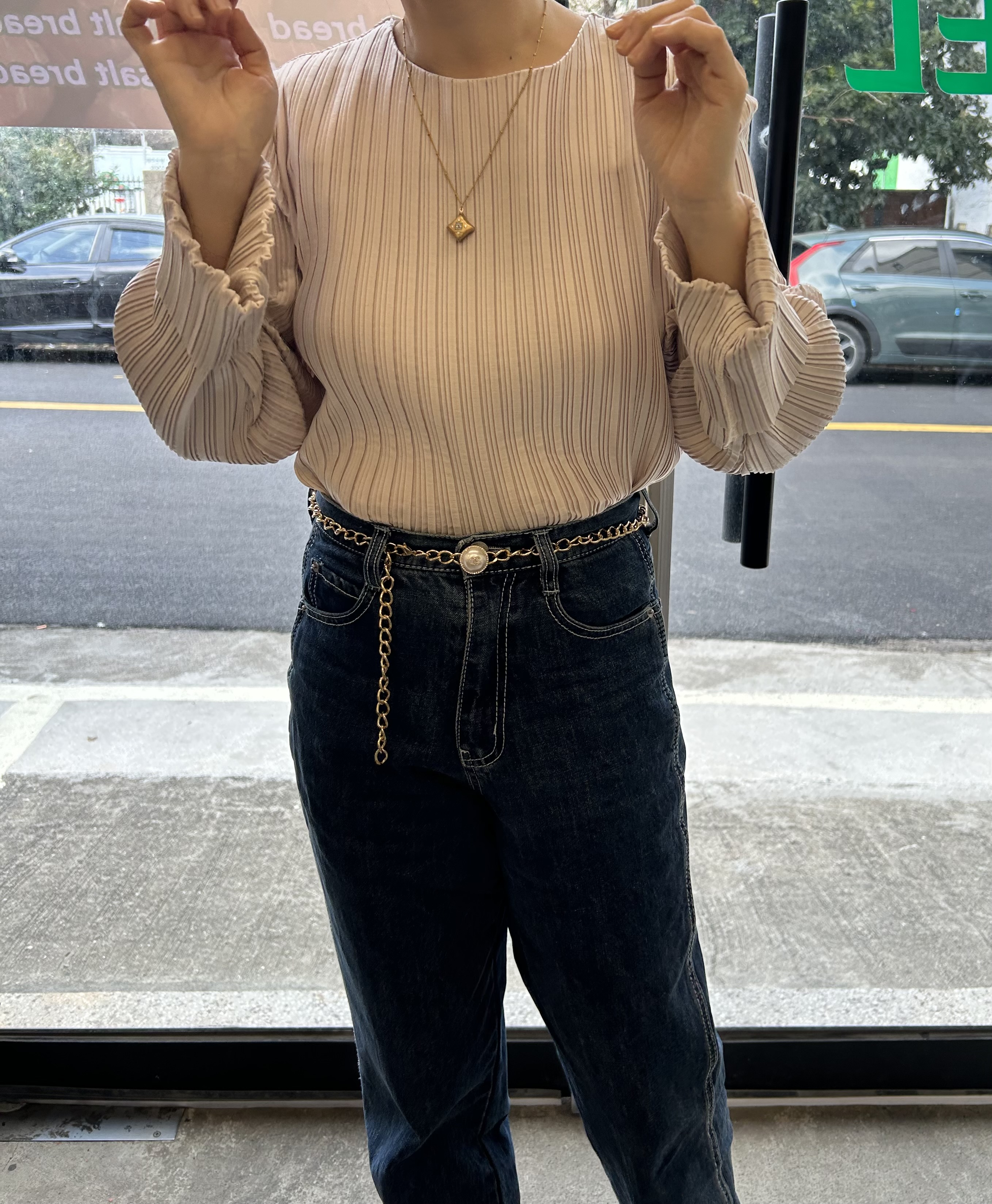 CHANEL holiday pearl CC charm belt