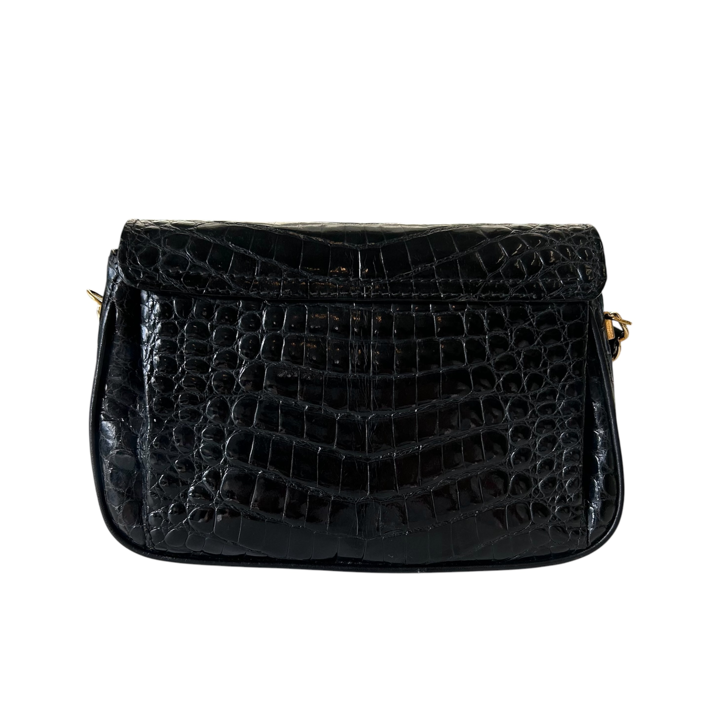 GENUINE vintage crocodile bag X CHANEL hanger CC objet no.45
