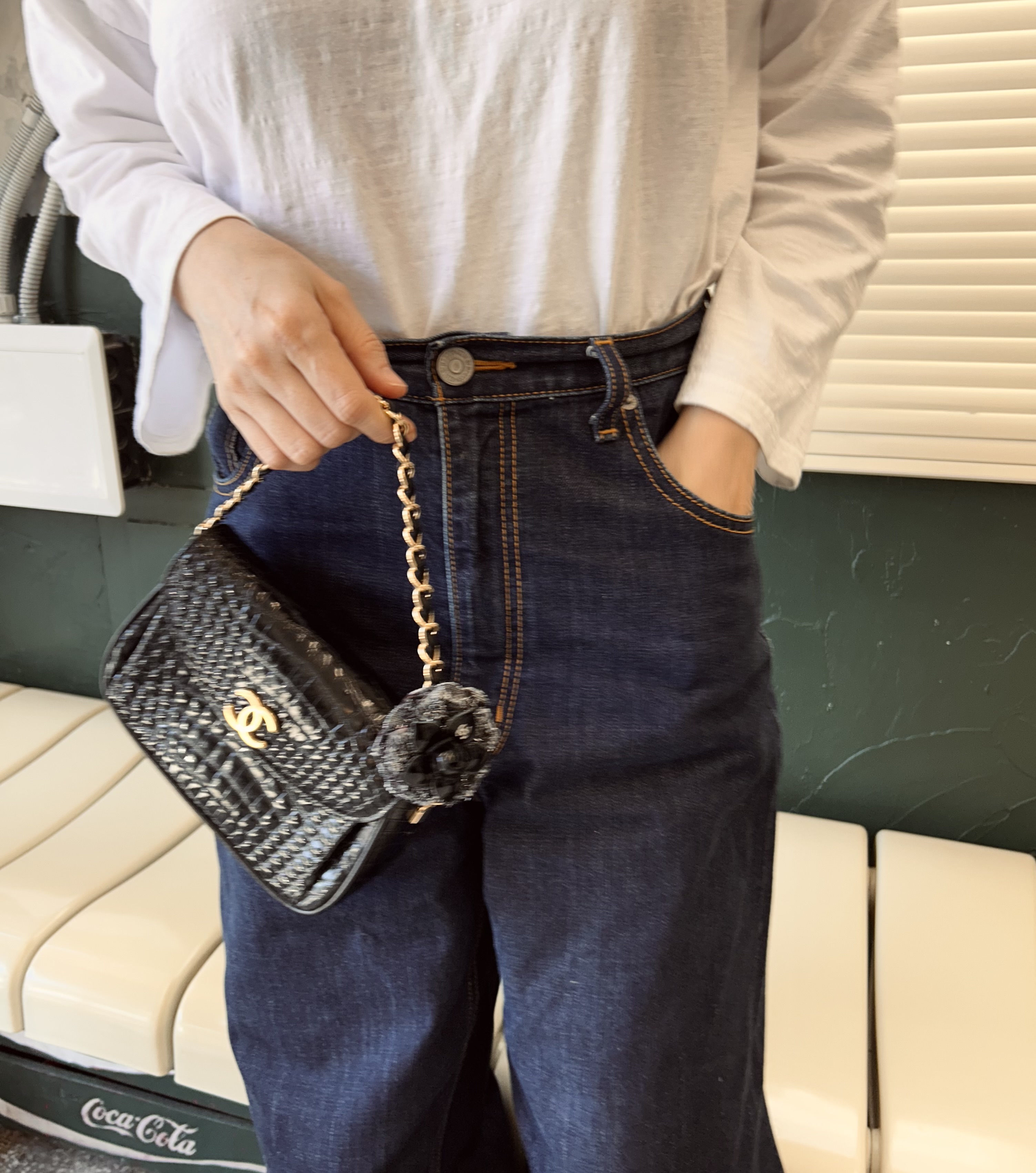 GENUINE vintage crocodile bag X CHANEL hanger CC objet no.45