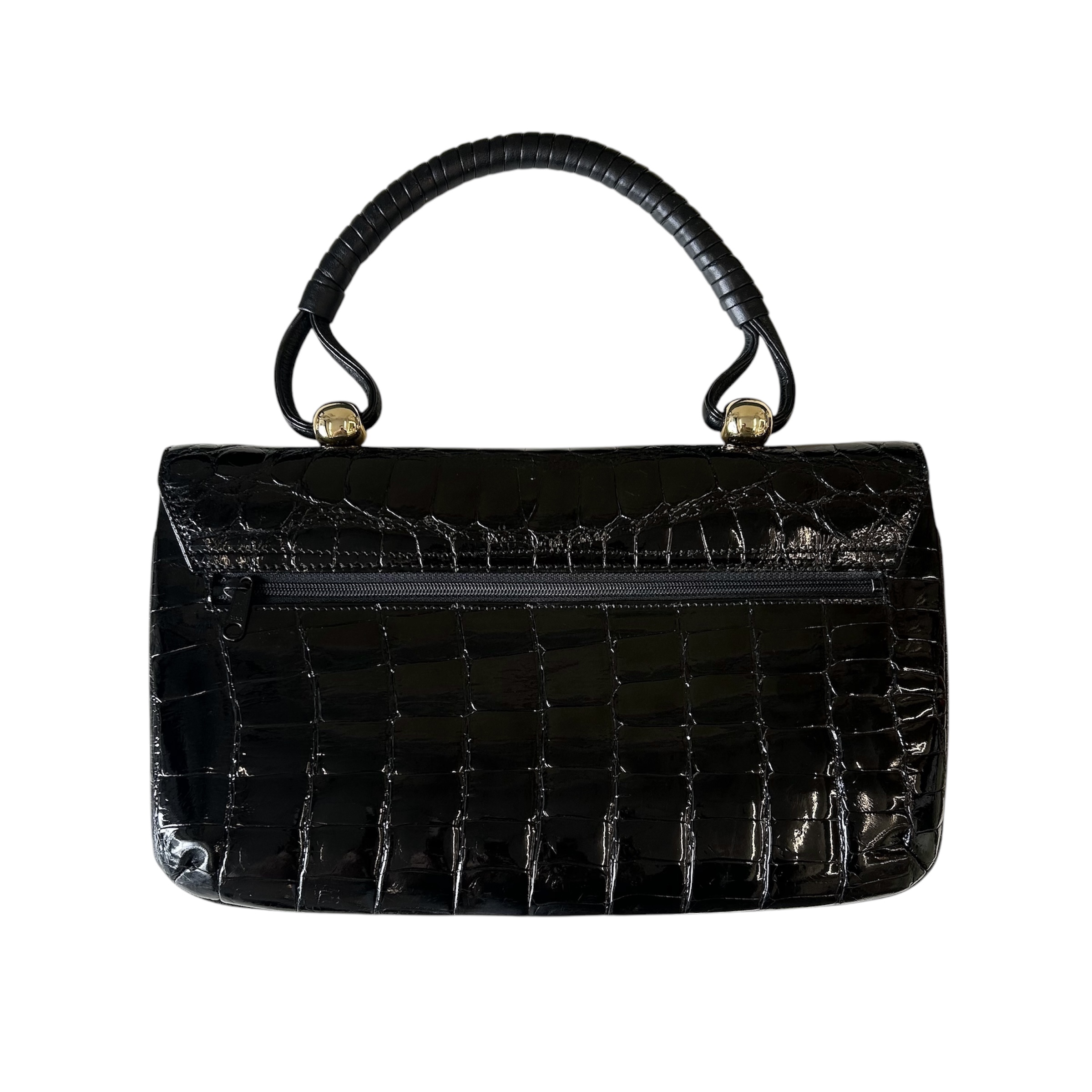 GENUINE vintage crocodile bag X CHANEL hanger CC objet no.47