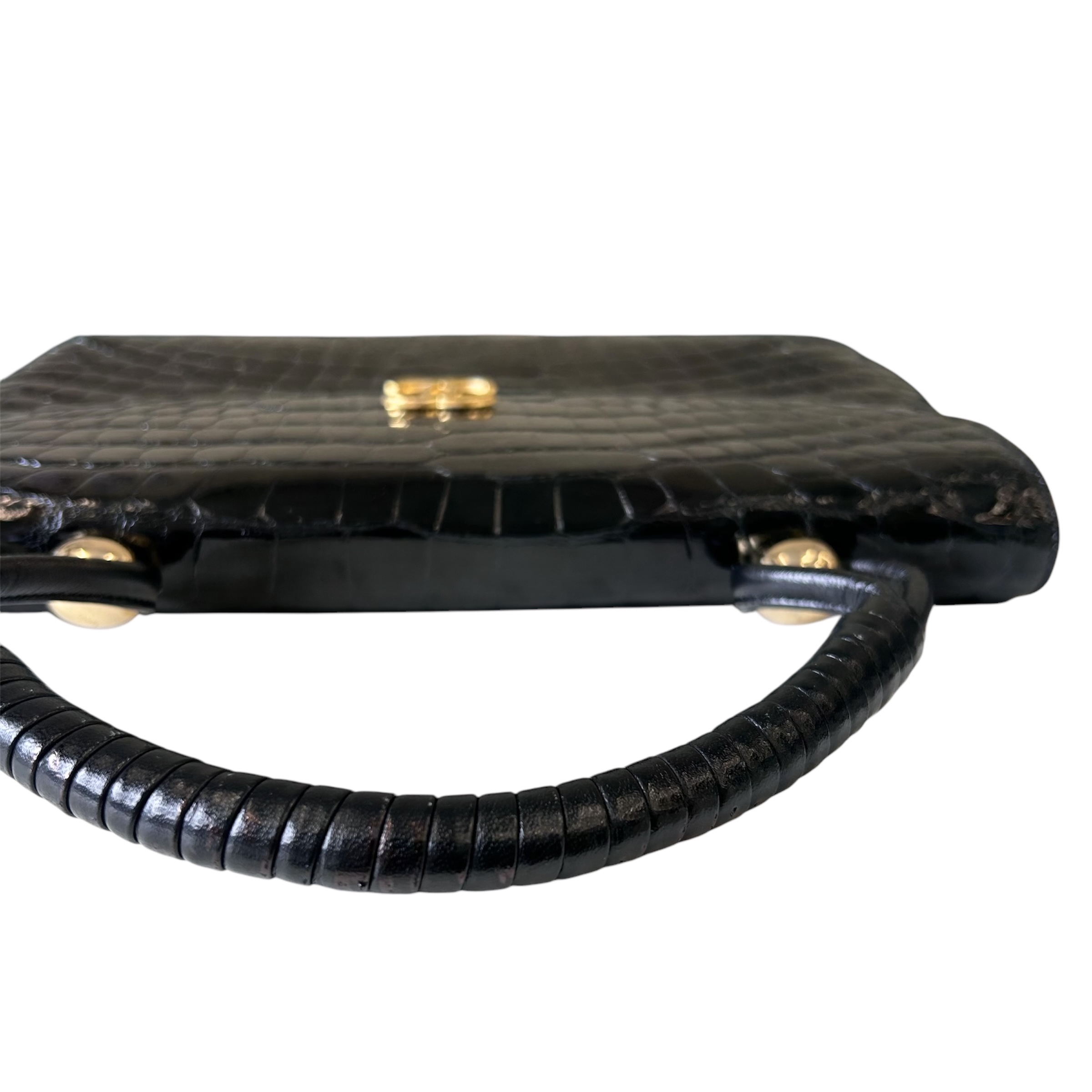 GENUINE vintage crocodile bag X CHANEL hanger CC objet no.47