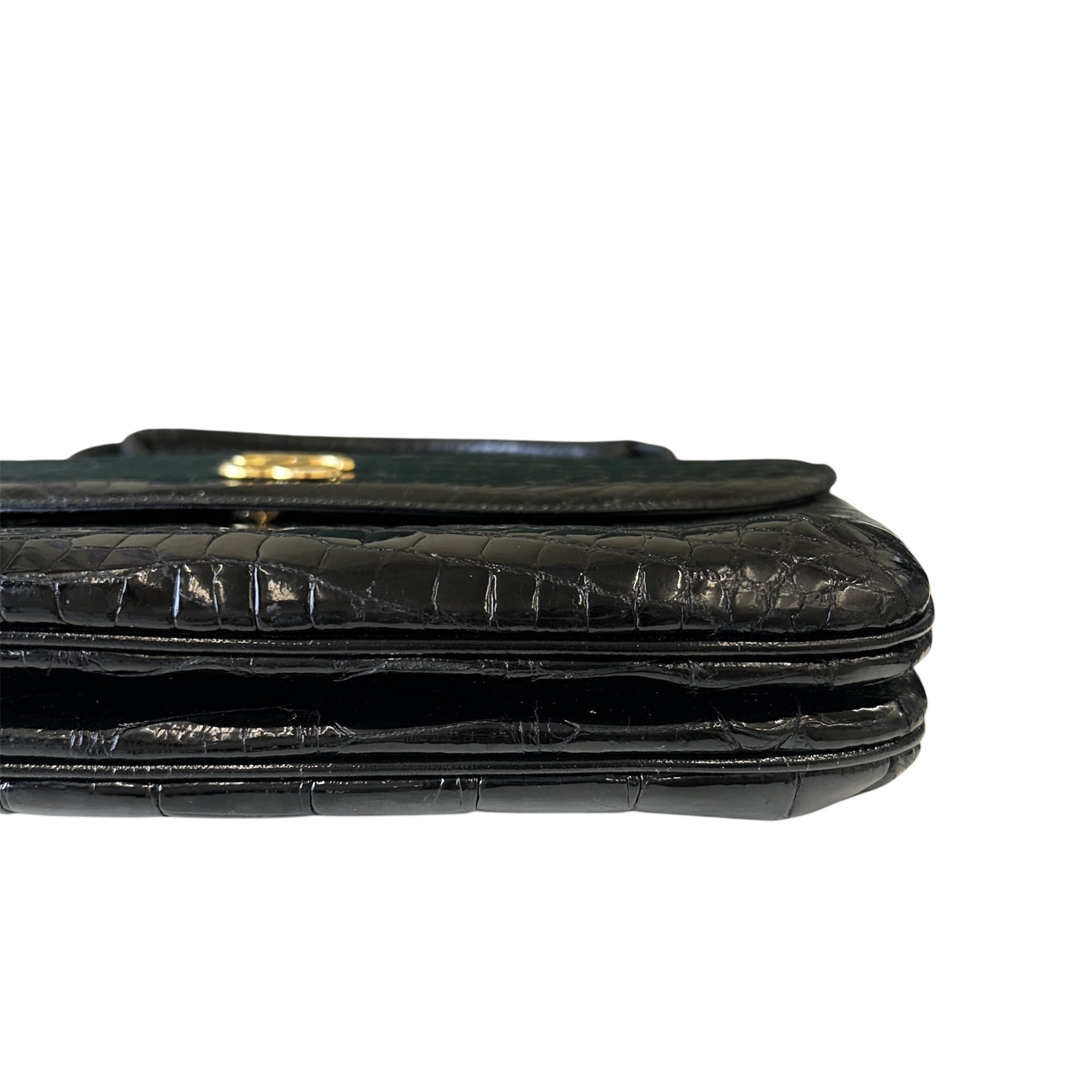 GENUINE vintage crocodile bag X CHANEL hanger CC objet no.47