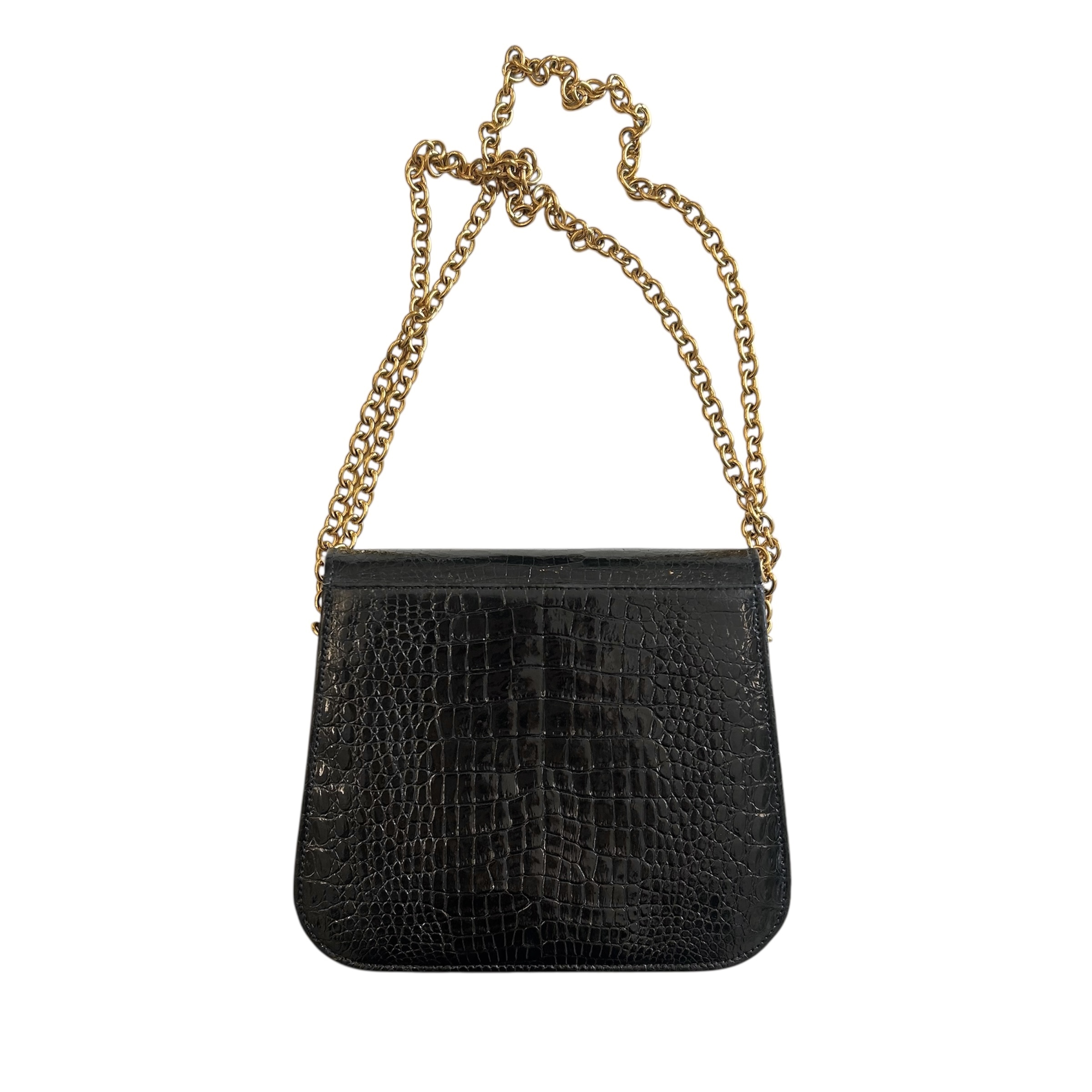 GENUINE vintage crocodile bag X CHANEL hanger CC objet no.49