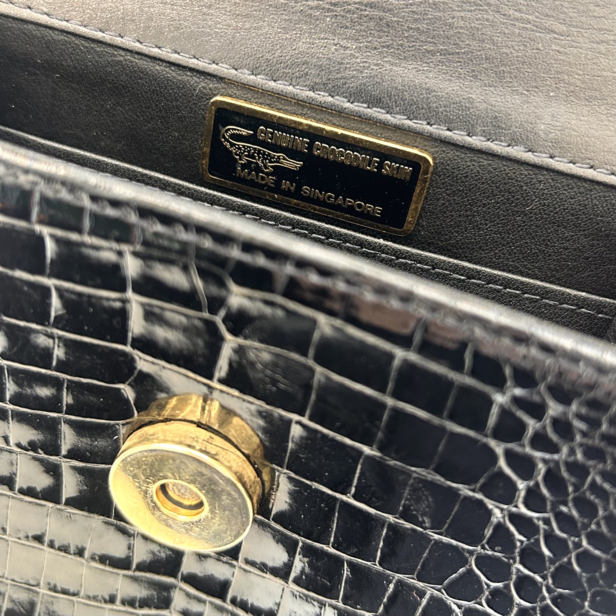 GENUINE vintage crocodile bag X CHANEL hanger CC objet no.49