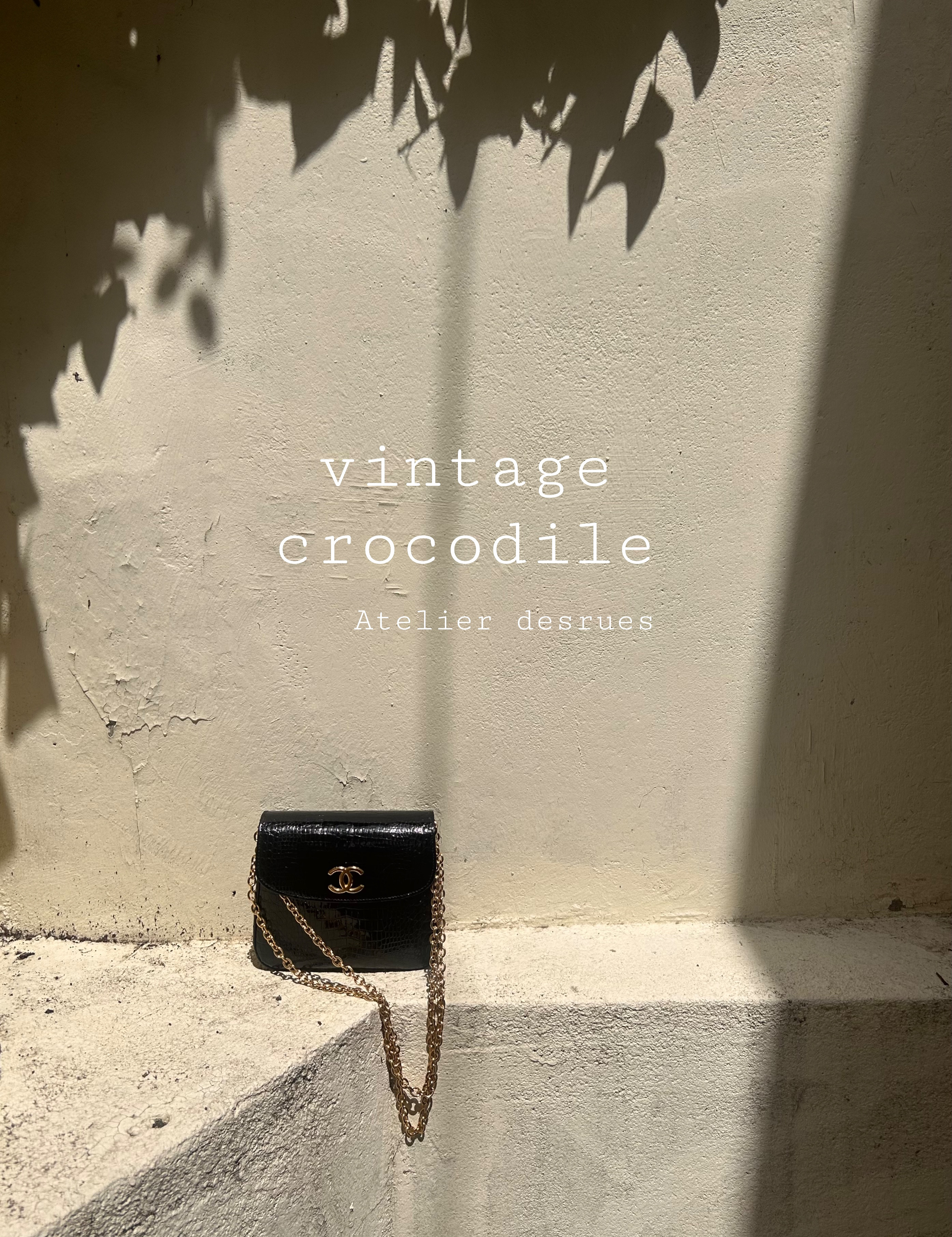 GENUINE vintage crocodile bag X CHANEL hanger CC objet no.49
